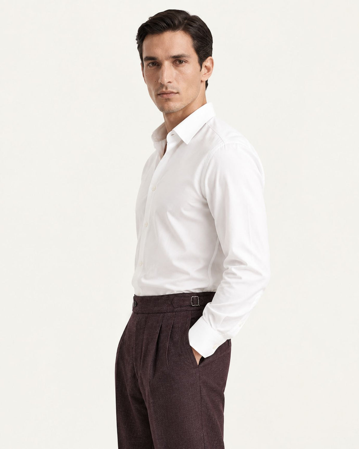 Wrinkle-Resistant Double-Pleated Dress Trousers