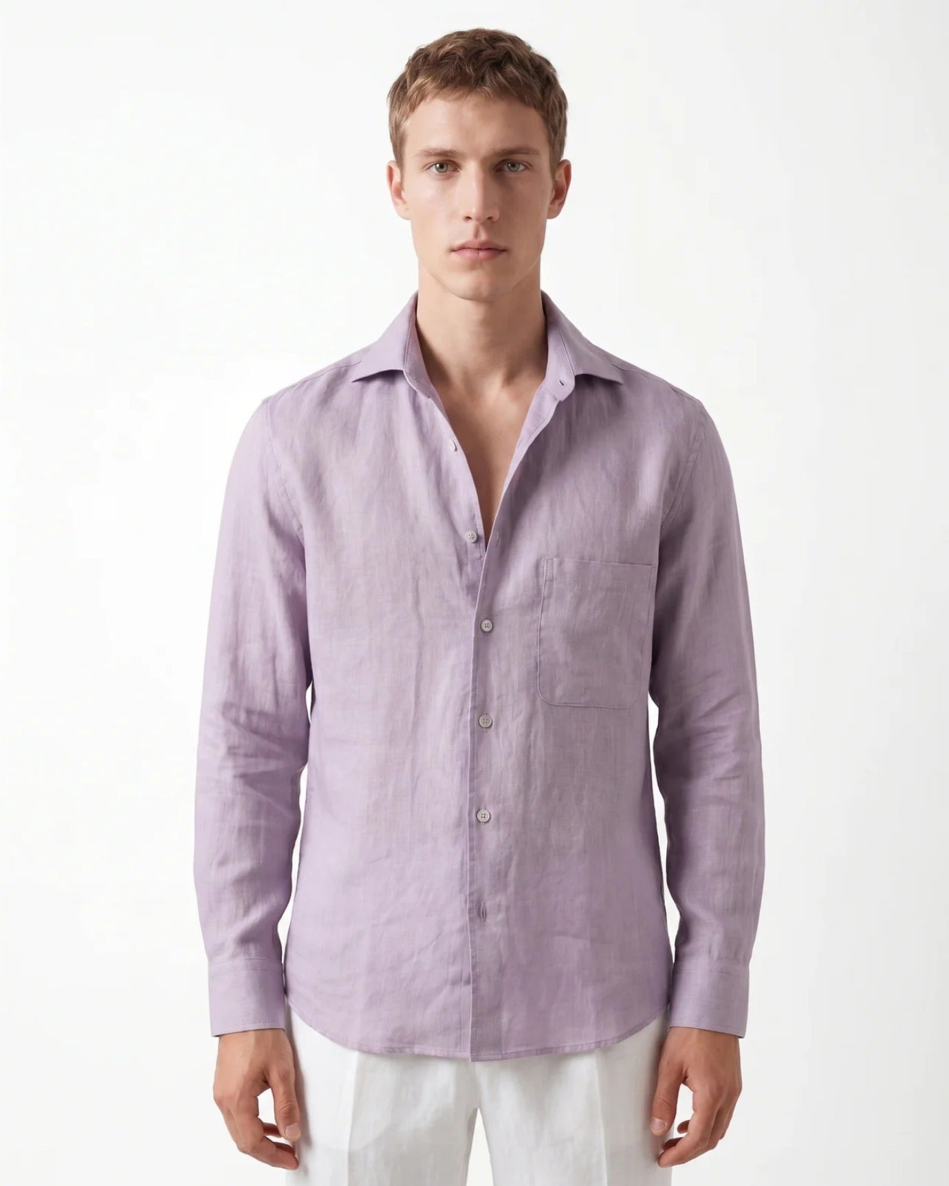 Contemporary Purple Linen Shirt