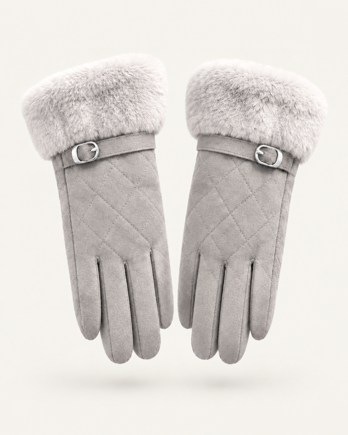 Divina Belt Buckle Plush Velvet Gloves