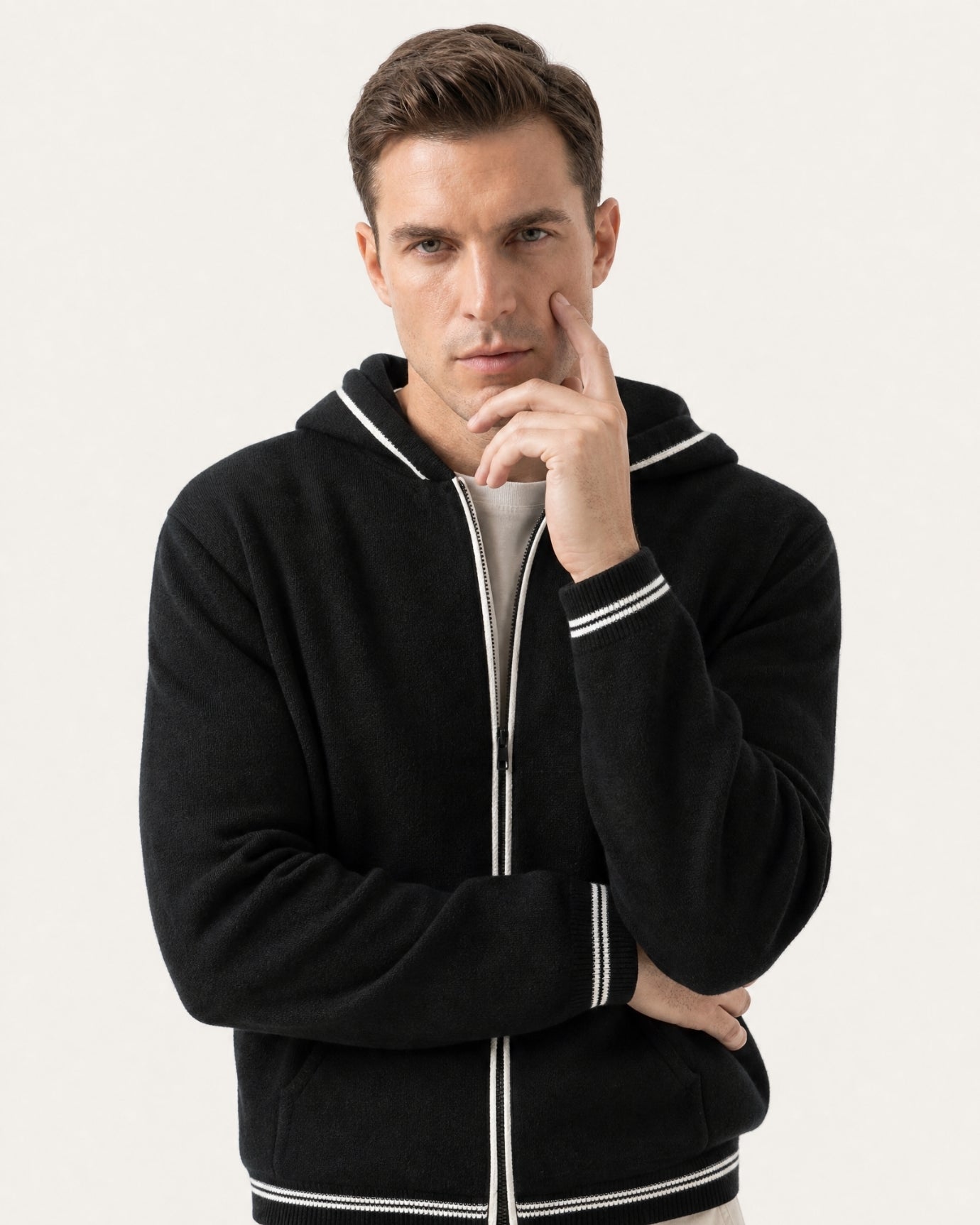 Zurich Hooded Fine Cashmere Cardigan