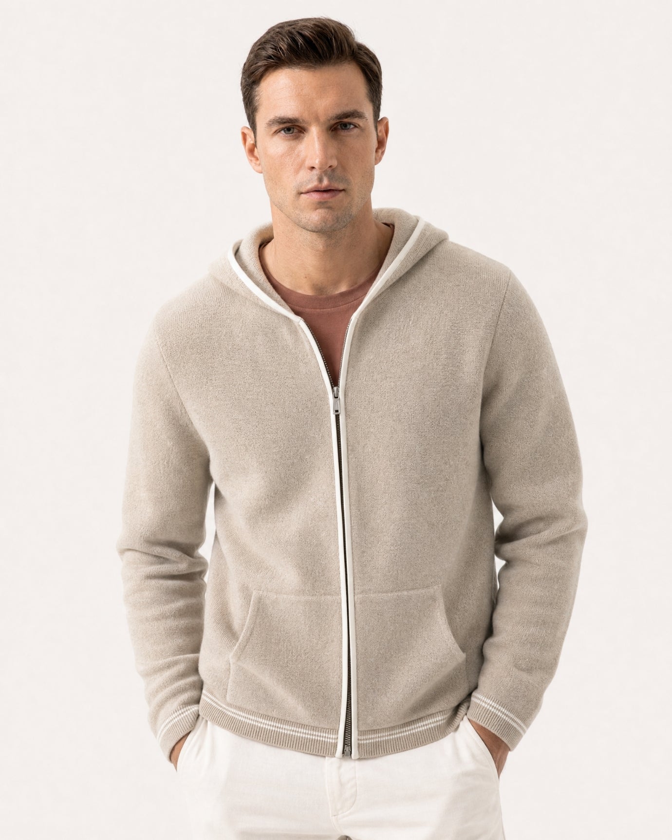 Zurich Hooded Fine Cashmere Cardigan