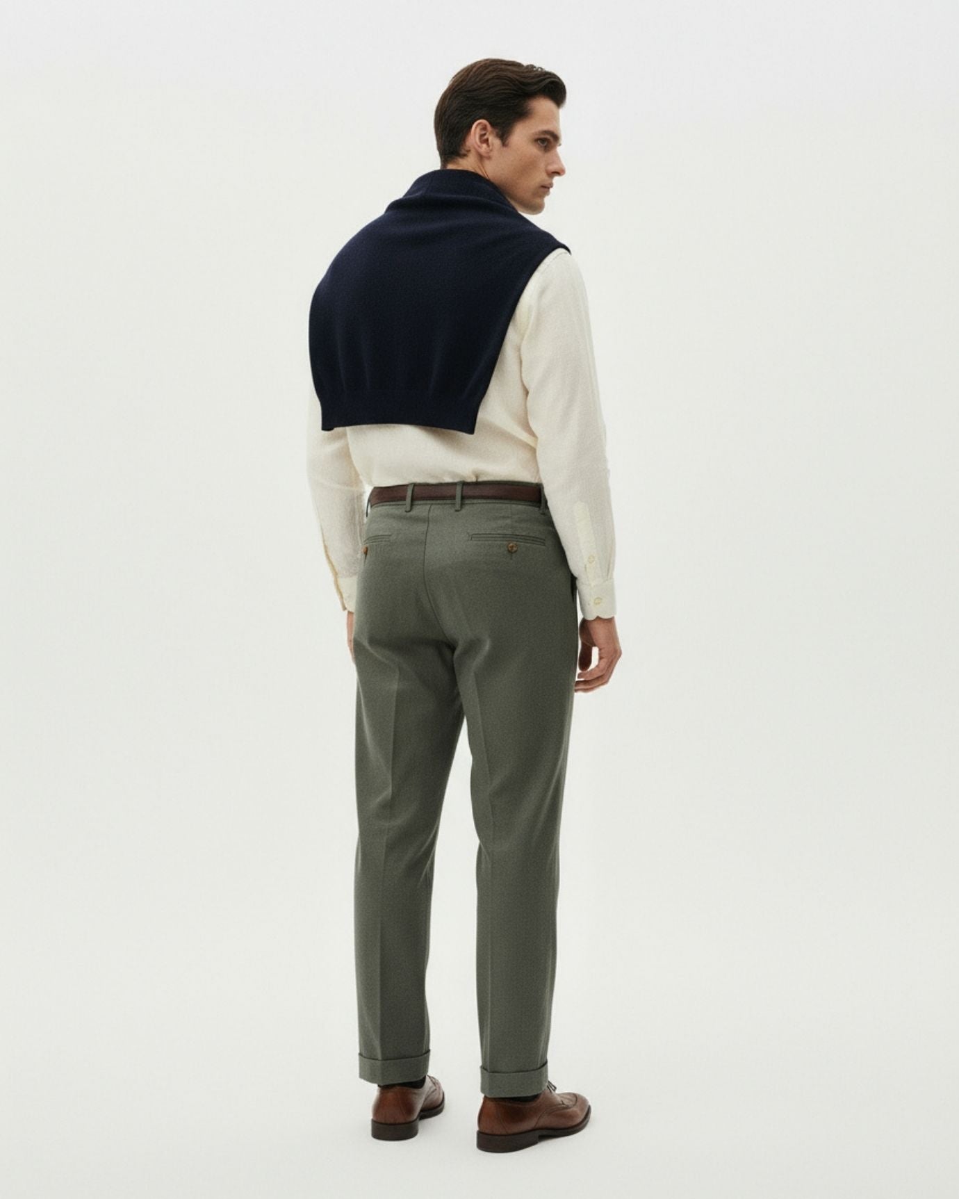Pantalones de lino italiano Roma verde