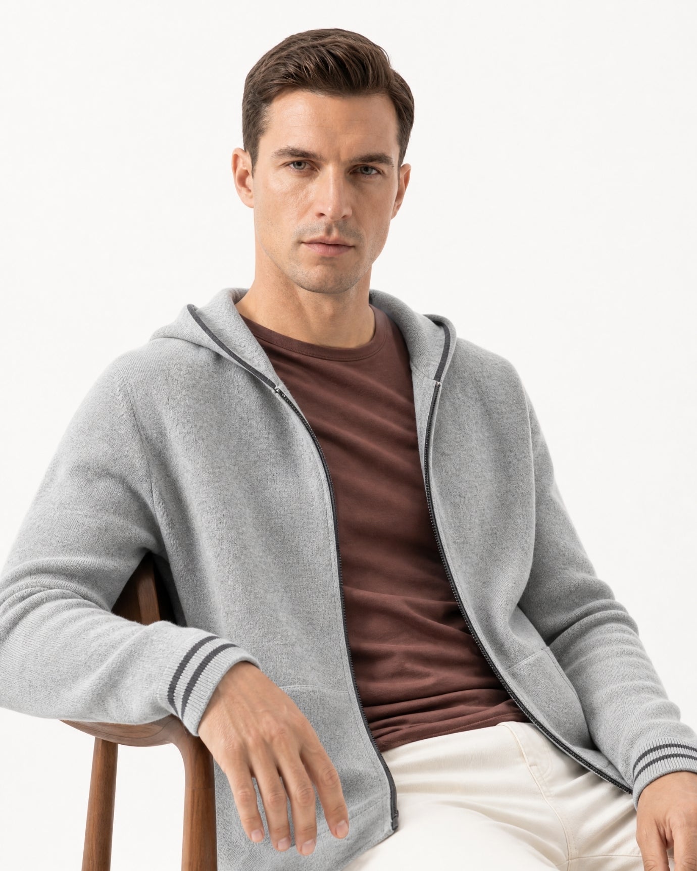 Zurich Hooded Fine Cashmere Cardigan