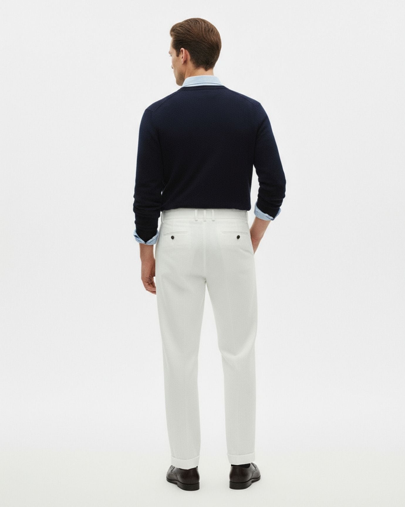 Pantalones de lino italiano Roma blancos