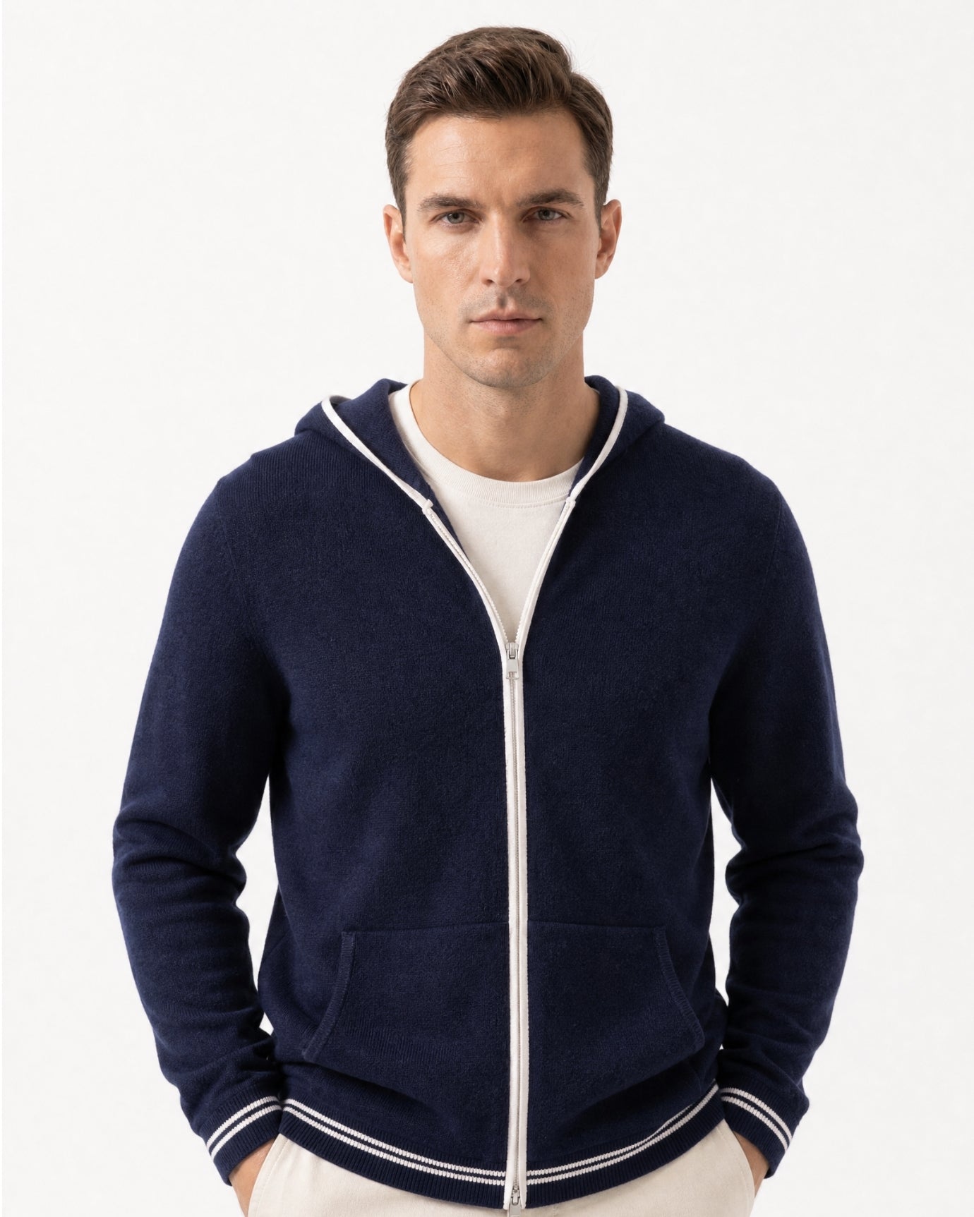 Zurich Hooded Fine Cashmere Cardigan
