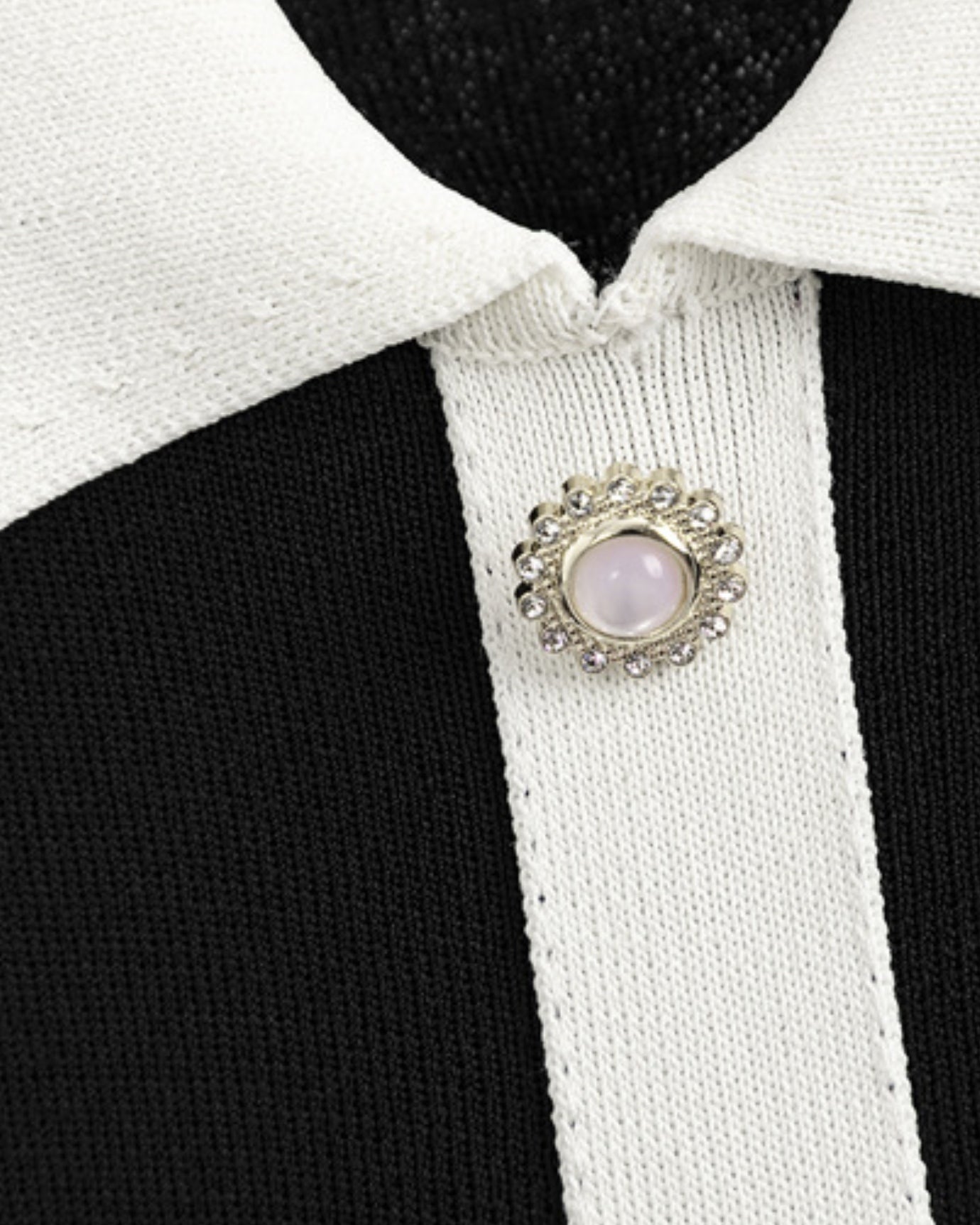 Kurzärmeliges A-Linien-Kleid Schwarz Polo
