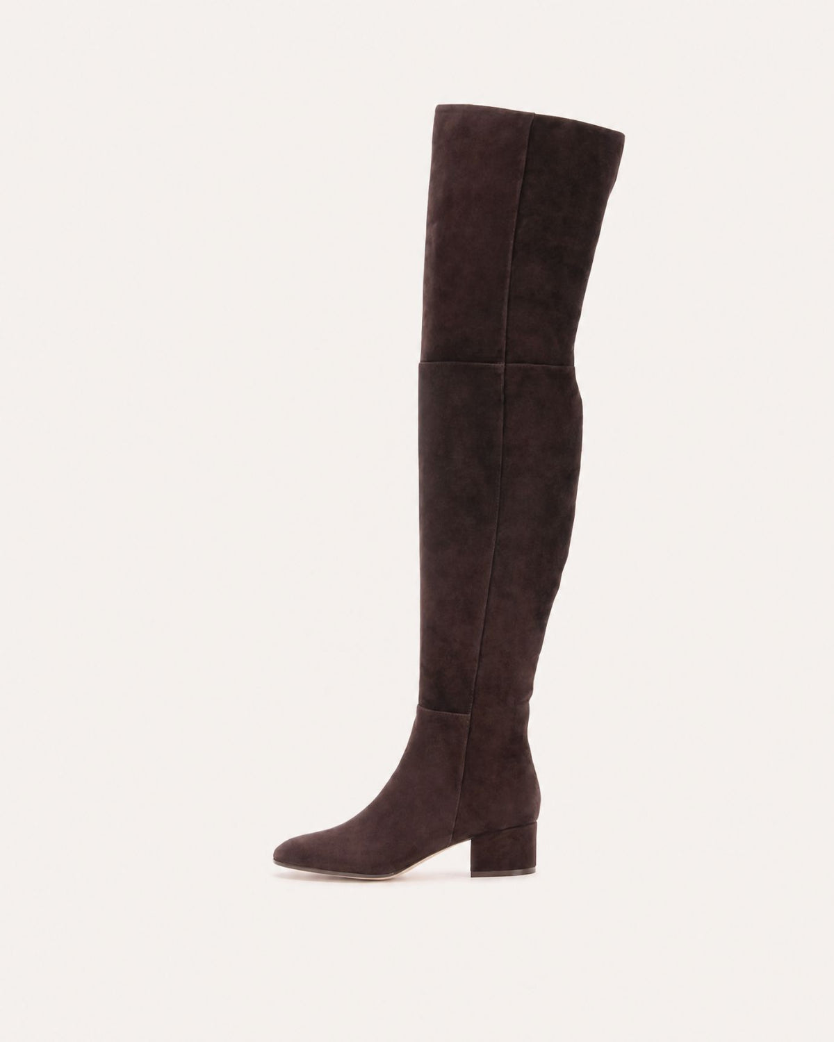 Round-Toe Low-Heel Over-the-Knee Leather Boots