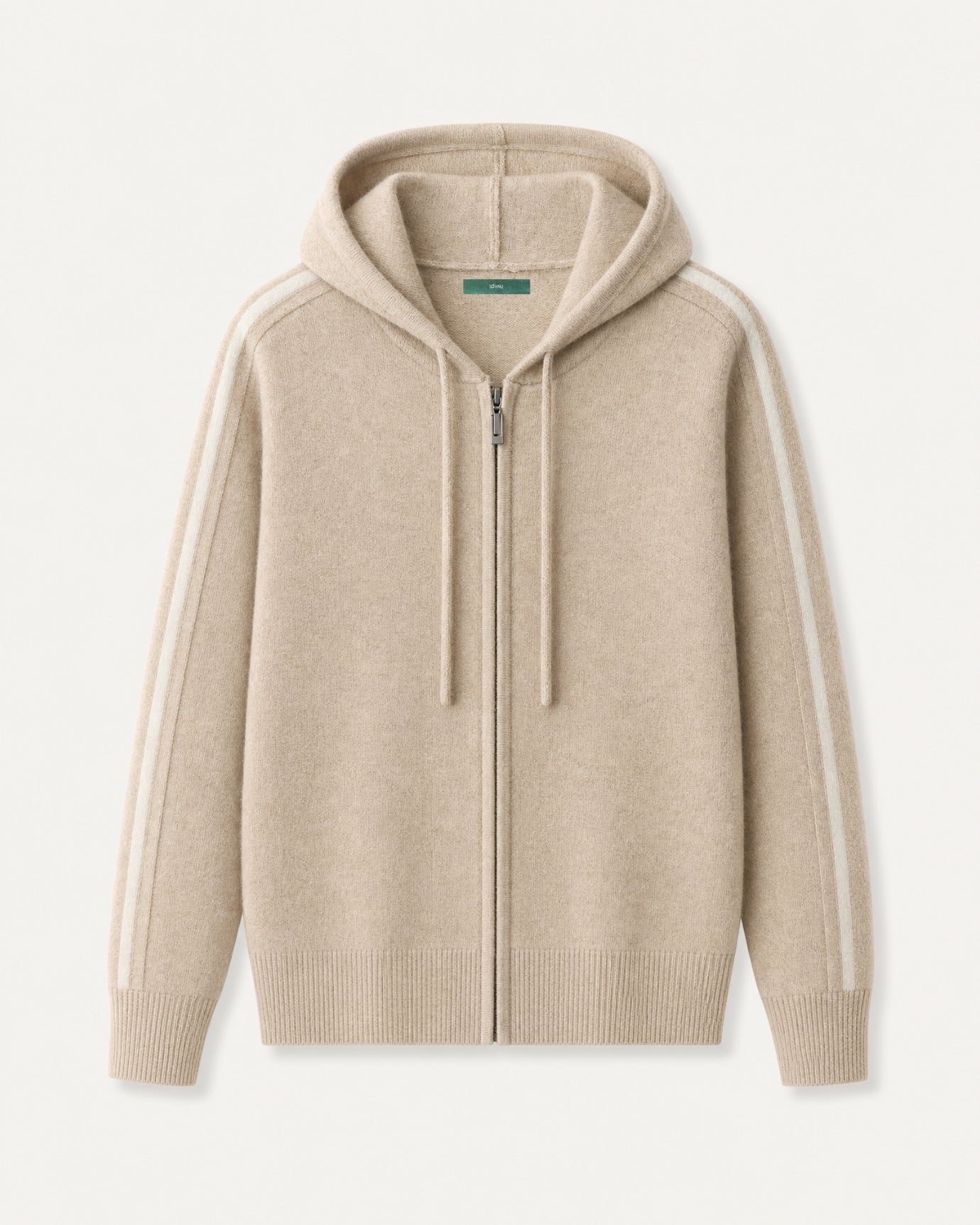Wool Cashmere Blend Full-Zip Hoodie Line
