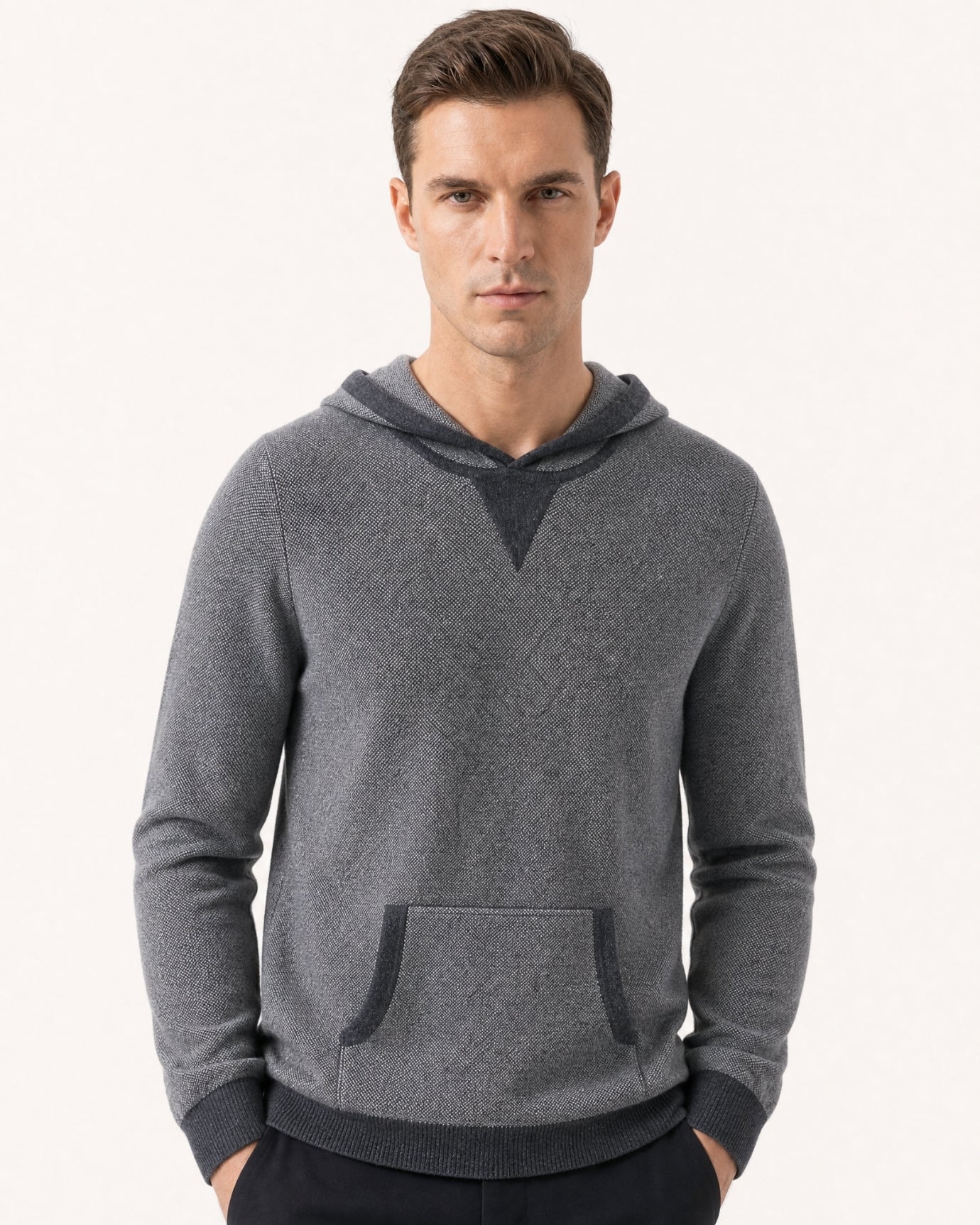 Marbella Solid Cashmere Knit Pullover Hoodie