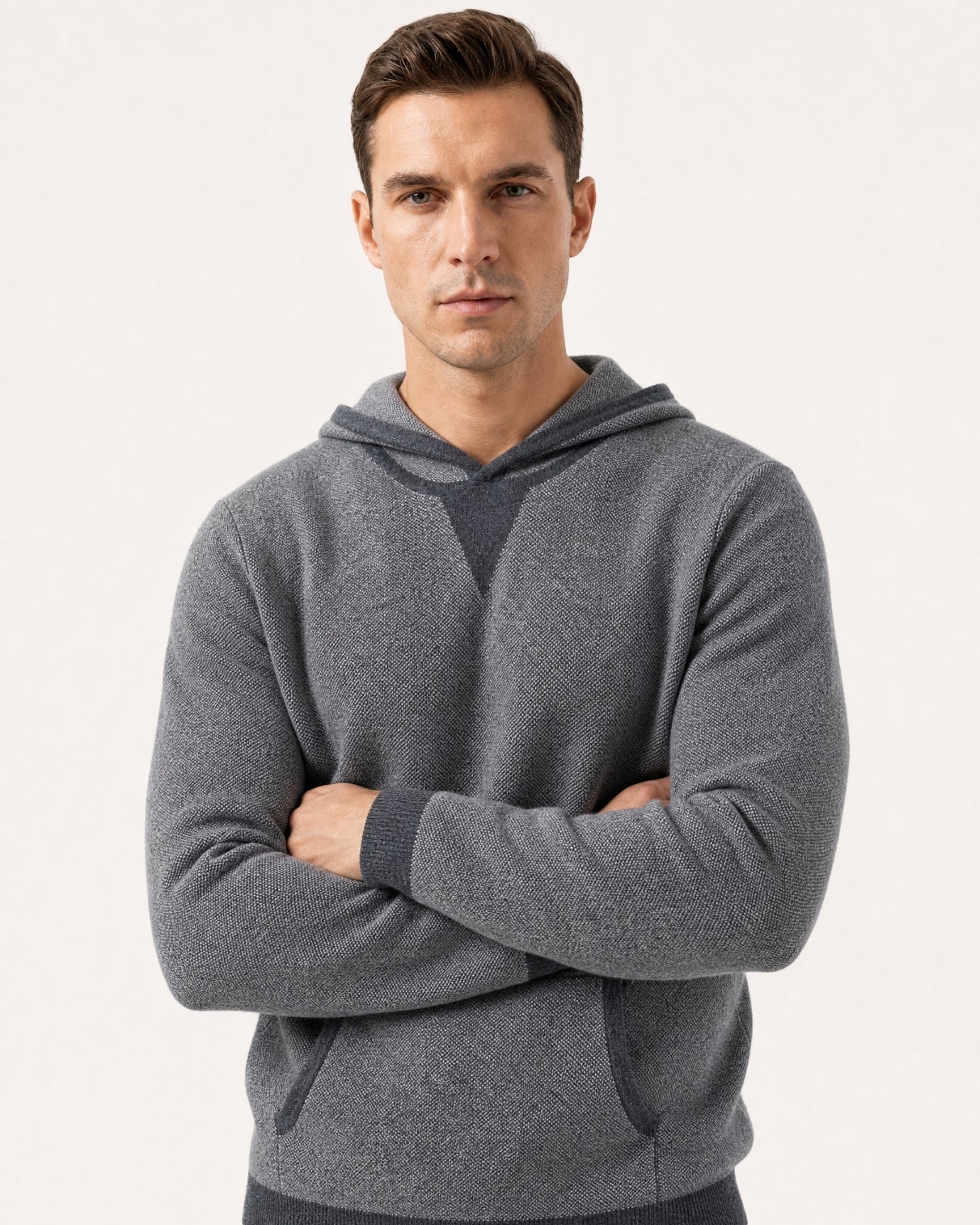Marbella Solid Cashmere Knit Pullover Hoodie