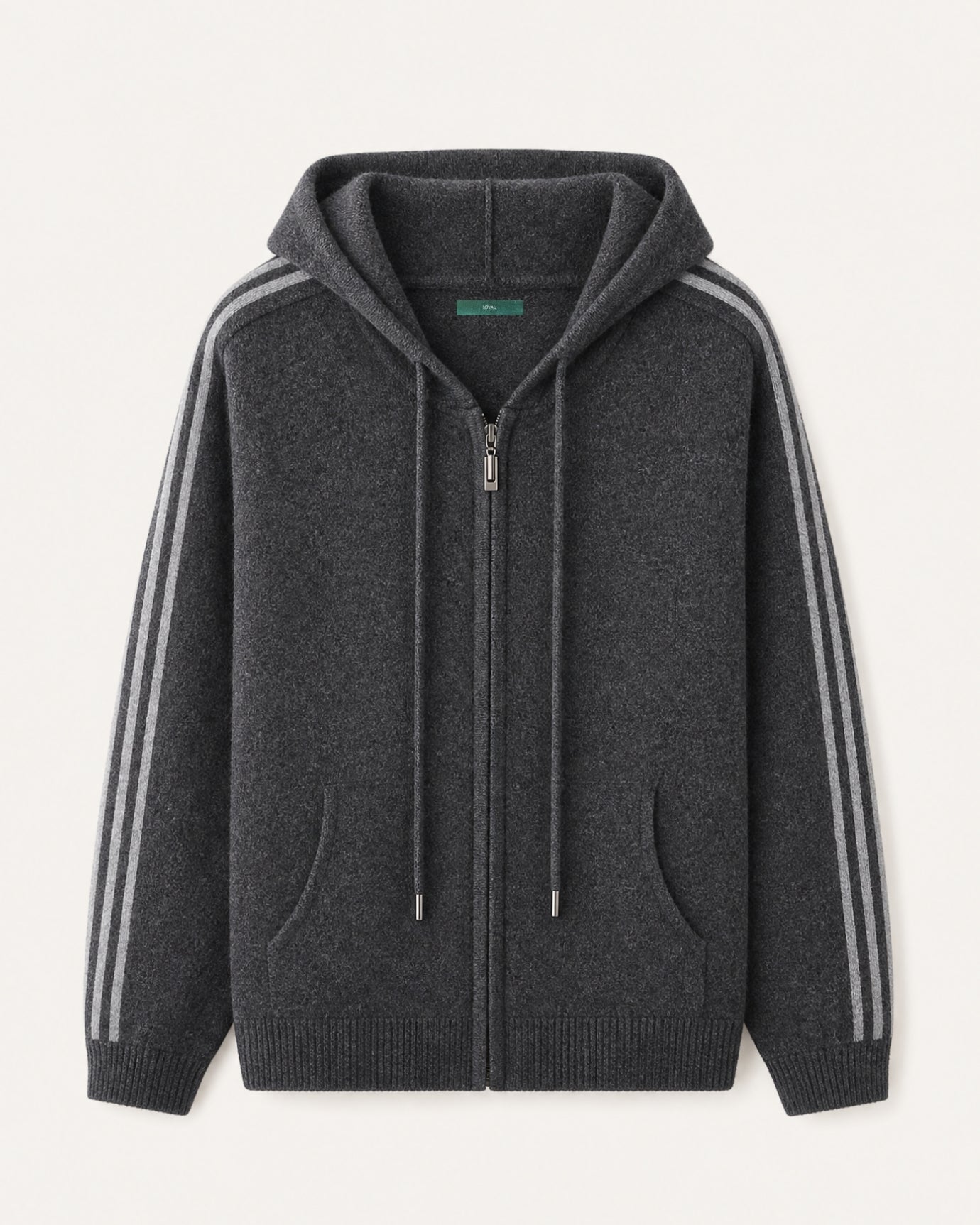 Wool Cashmere Blend Full-Zip Hoodie Line