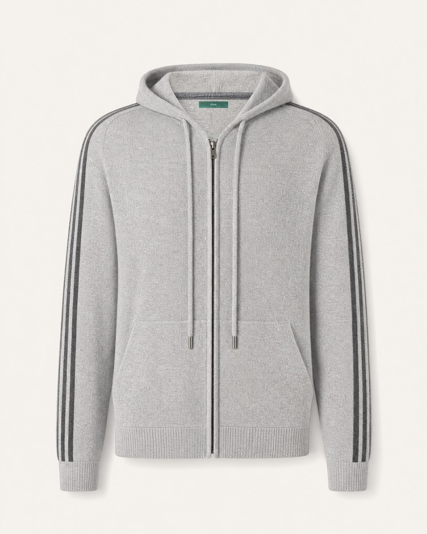Wool Cashmere Blend Full-Zip Hoodie Line