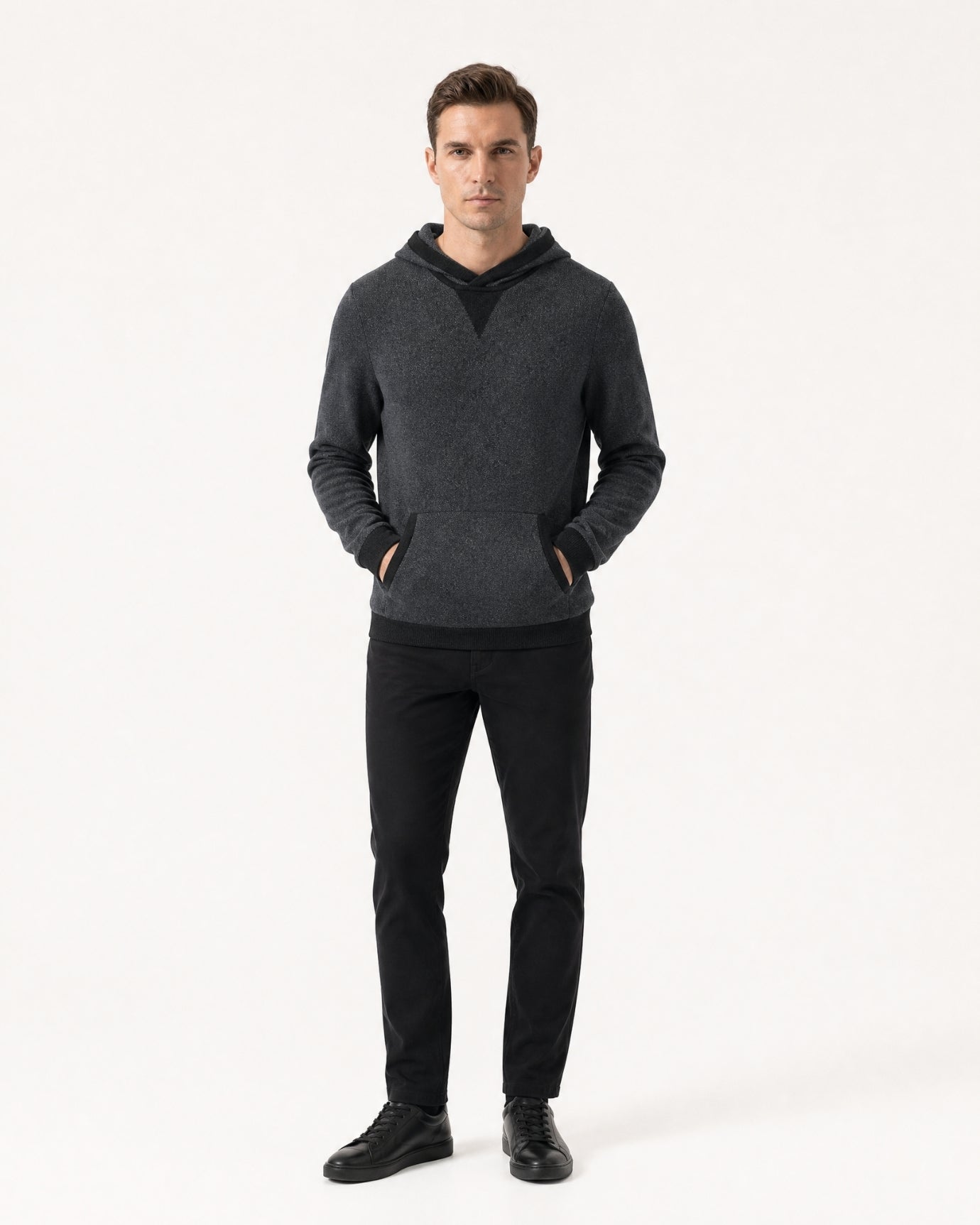 Marbella Solid Cashmere Knit Pullover Hoodie