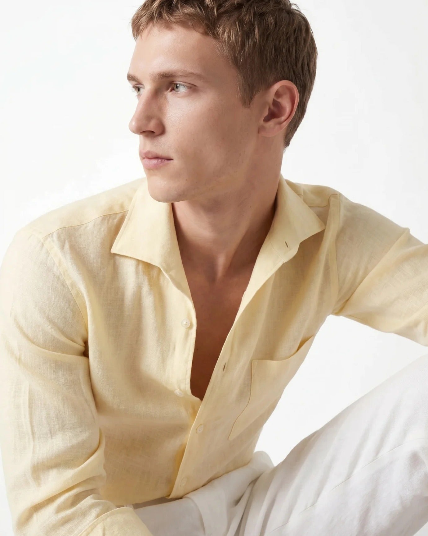 Contemporary Yellow Linen Shirt