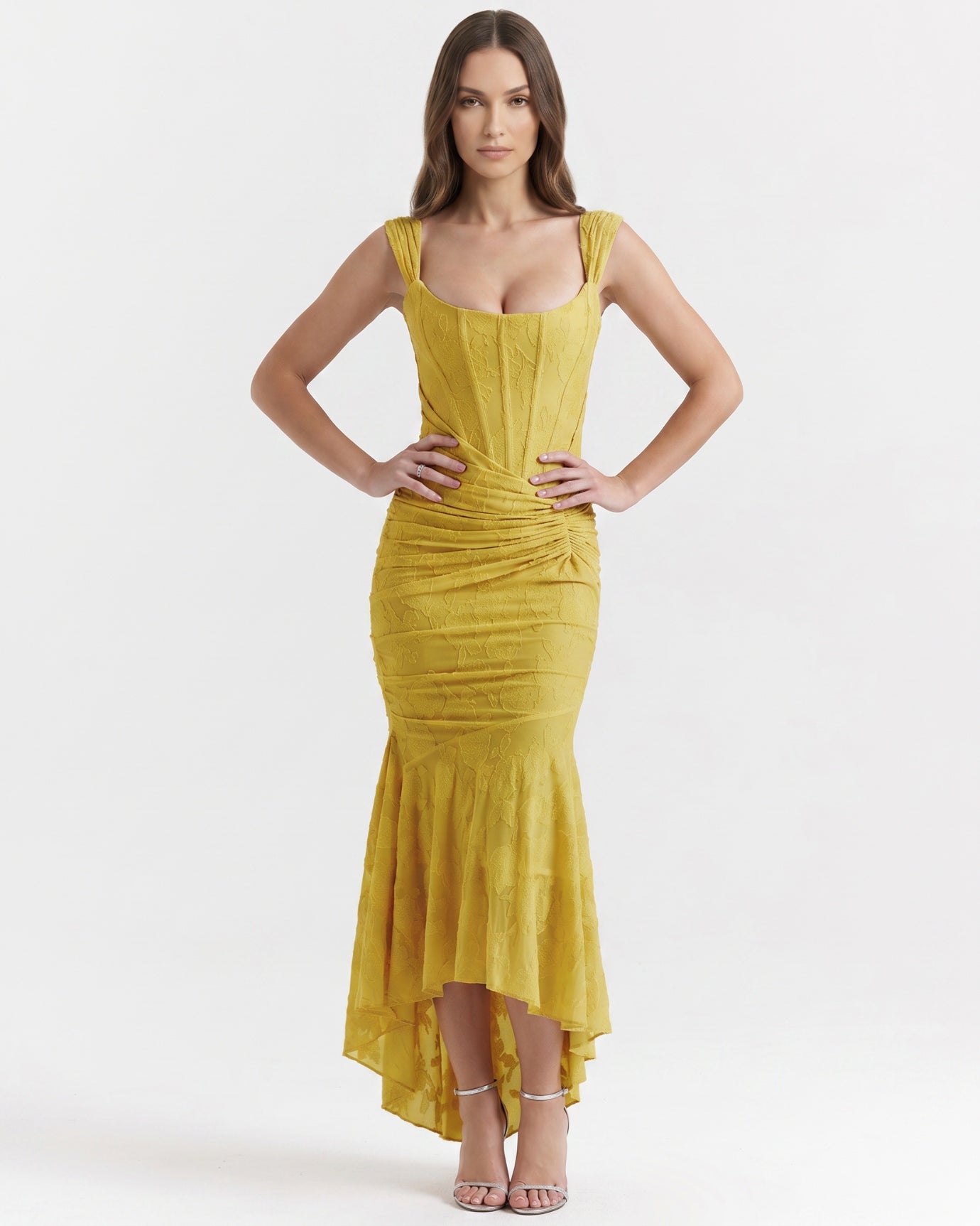 Fishbone pleated dress sleeveless