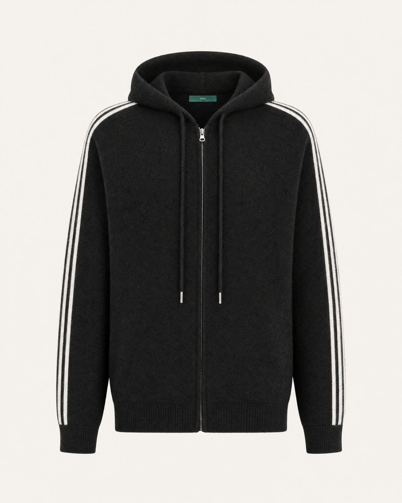 Wool Cashmere Blend Full-Zip Hoodie Line