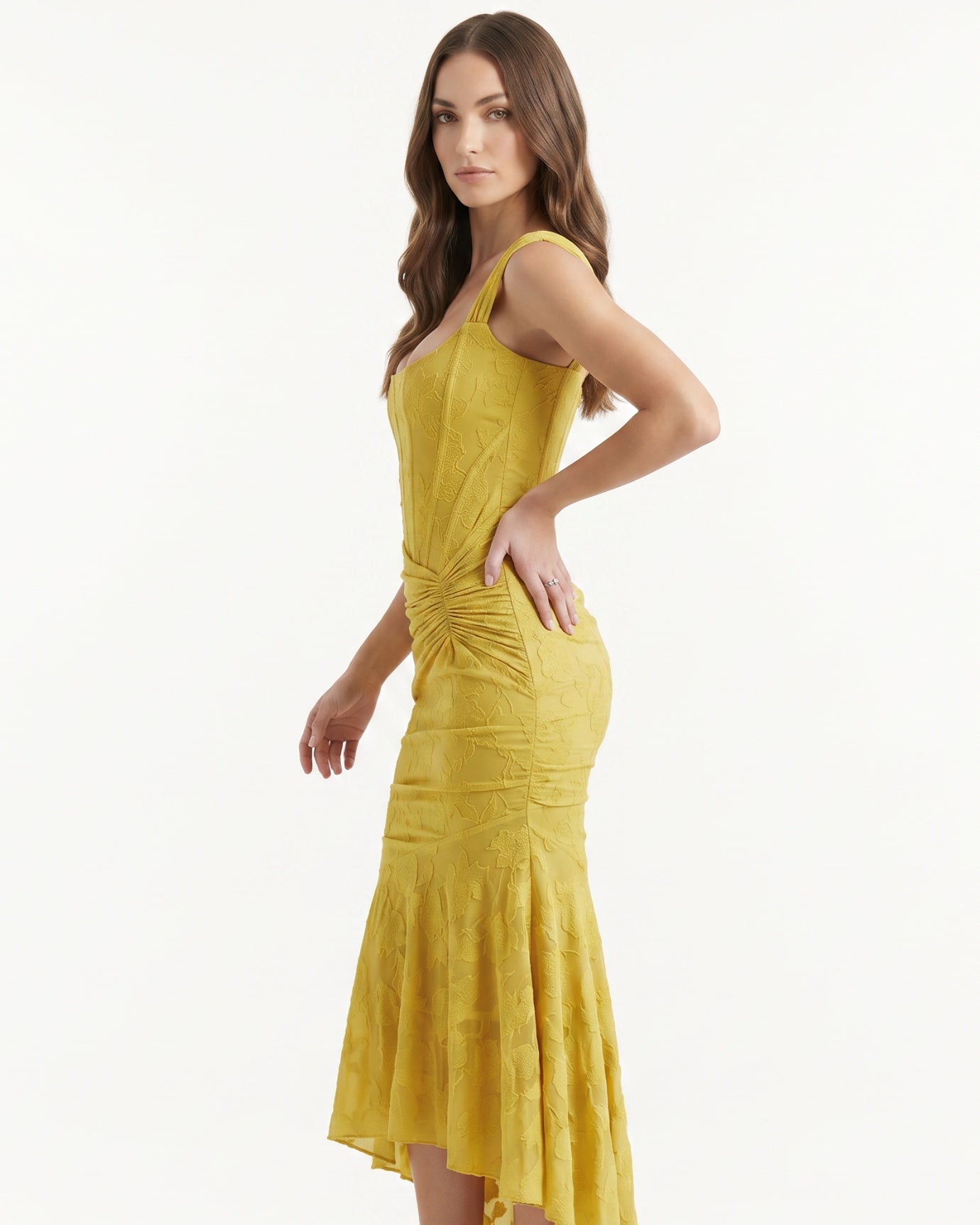 Fishbone pleated dress sleeveless