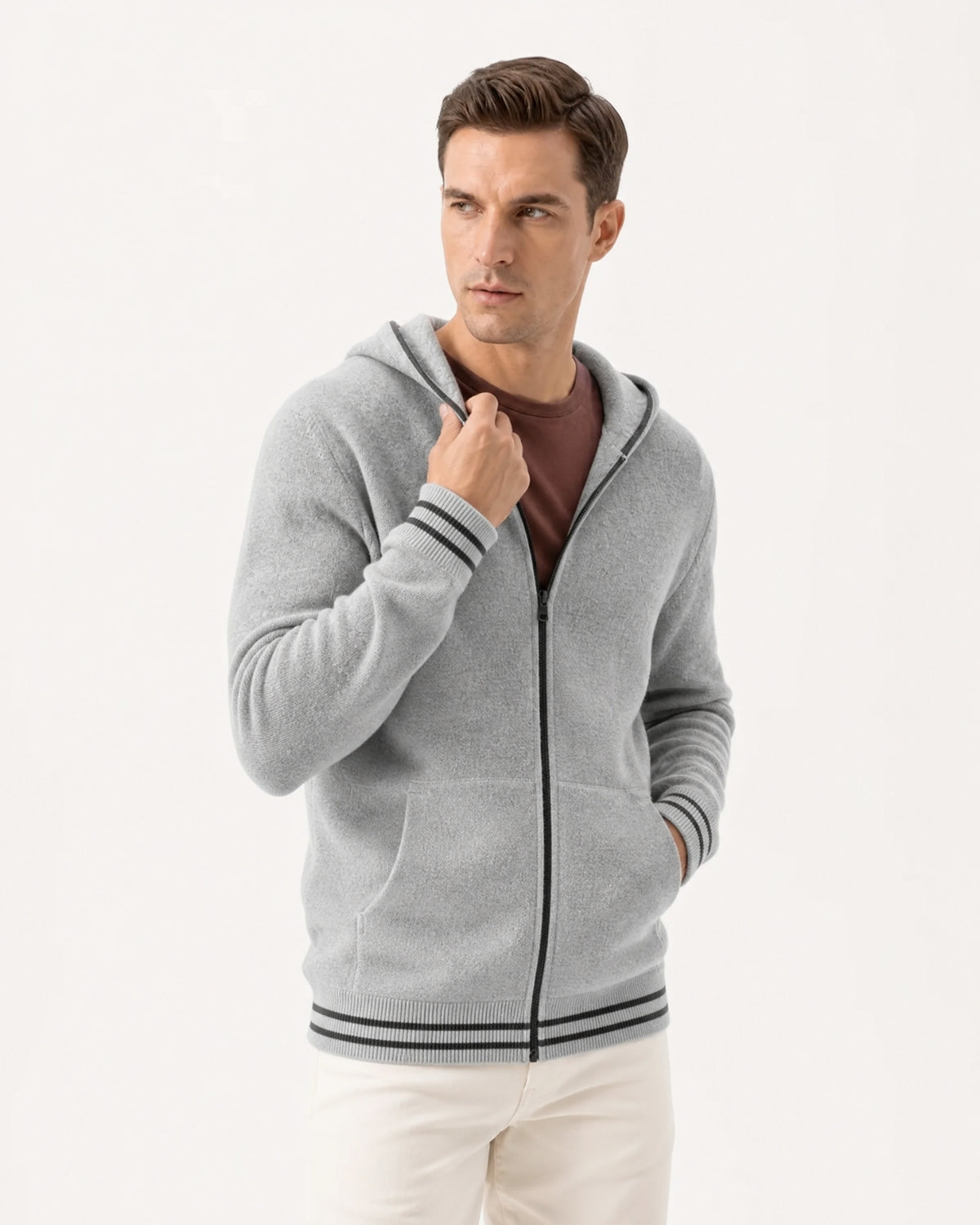 Zurich Hooded Fine Cashmere Cardigan