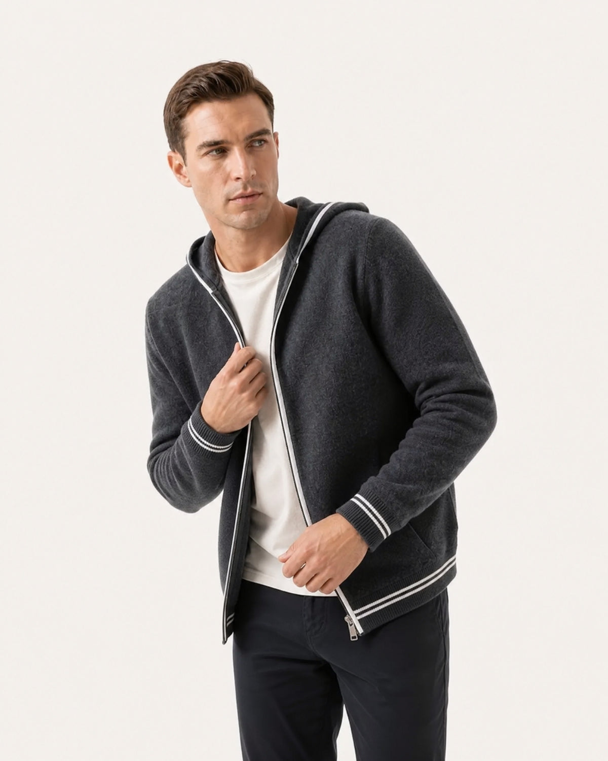 Zurich Hooded Fine Cashmere Cardigan