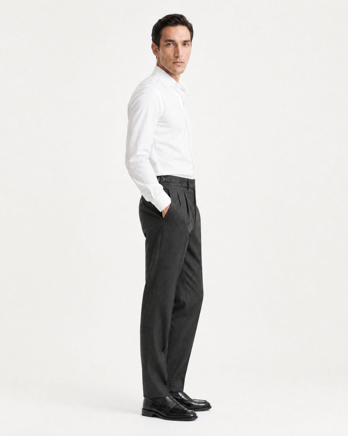 Wrinkle-Resistant Double-Pleated Dress Trousers