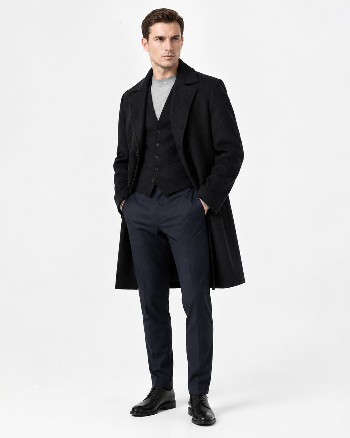 Over-the-Knee Double-Faced Wool Overcoat
