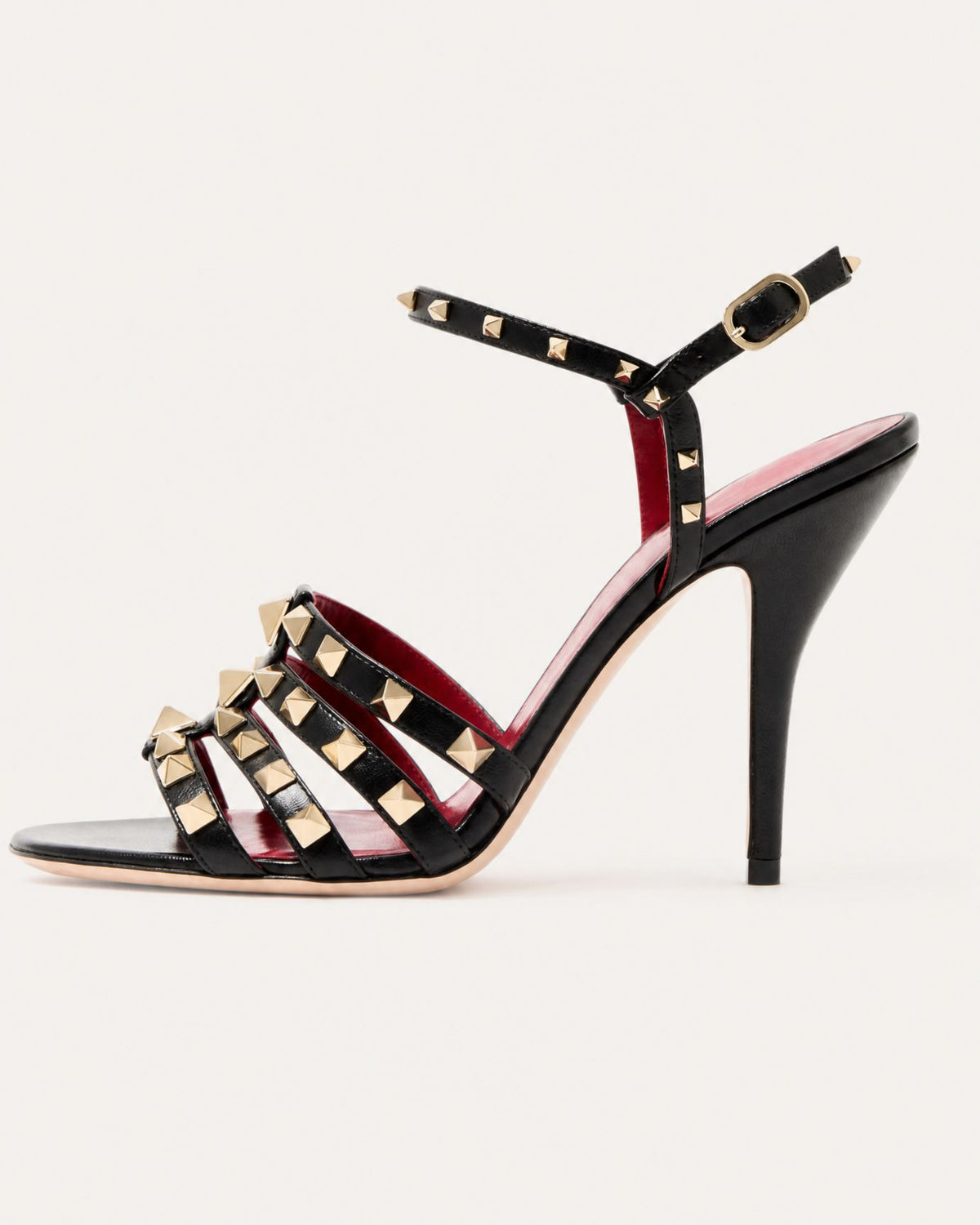 Rinna Open-Toe Studded Ankle-Strap Heels