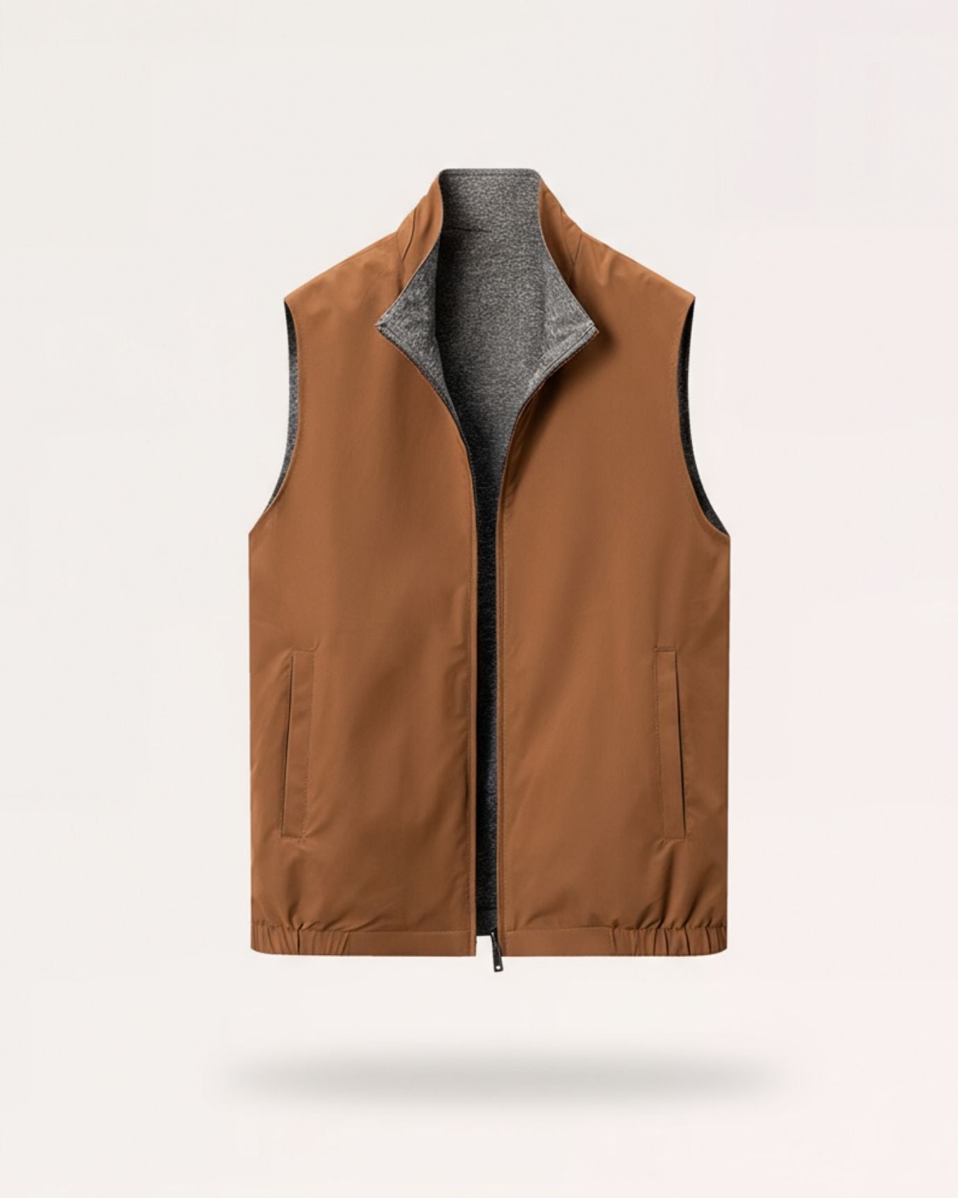 Reversible Wool Vest Men's Zipper | Lovau