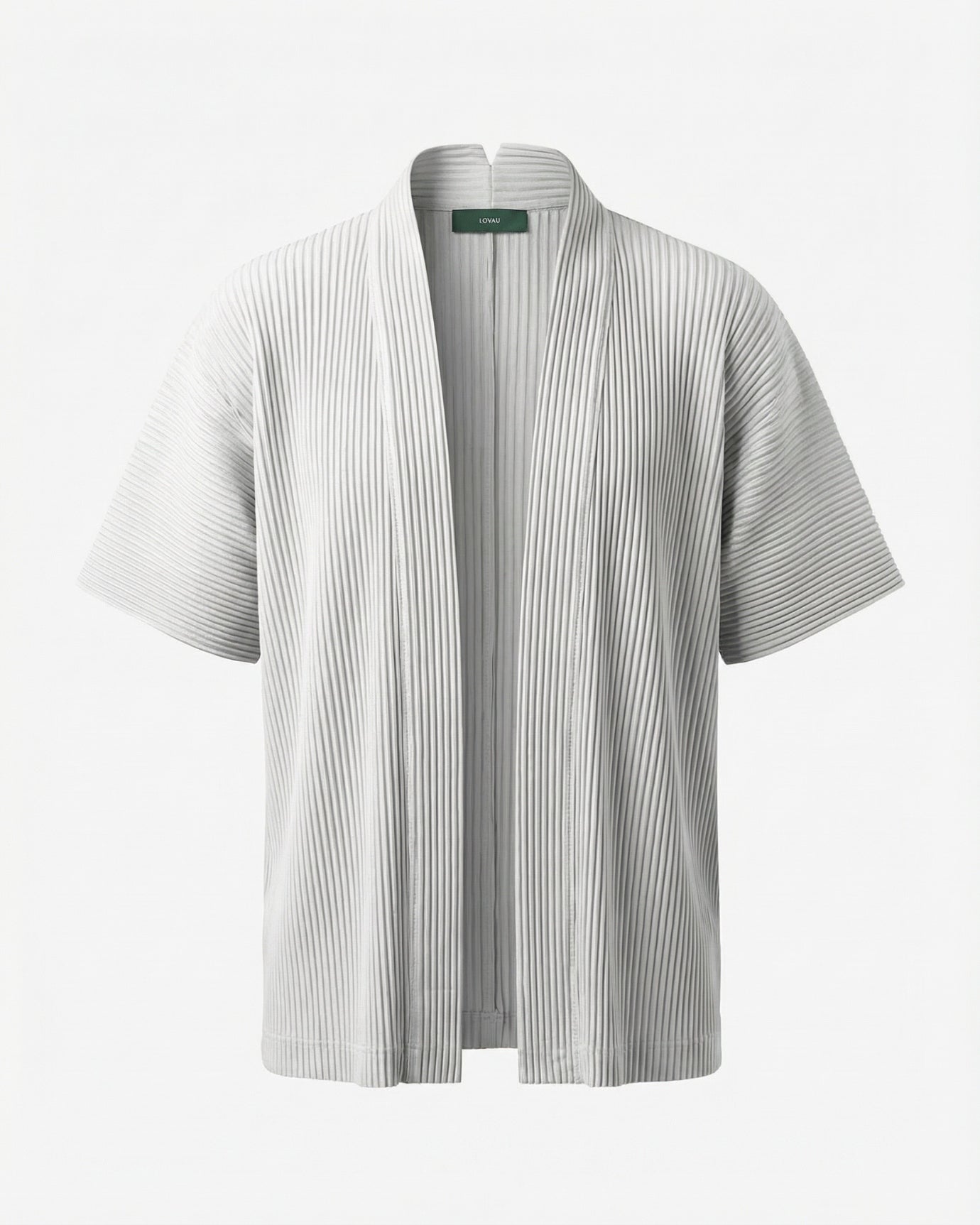Sakura Collection Pleated Half-Sleeve Cardigan Shirt