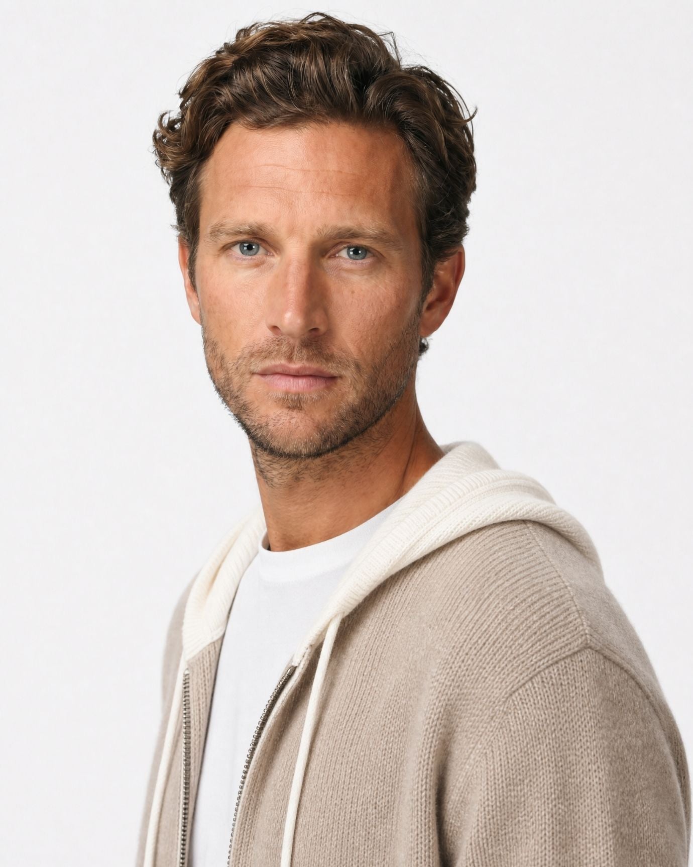 Paris Cashmere Wool Blend Hooded Cardigan
