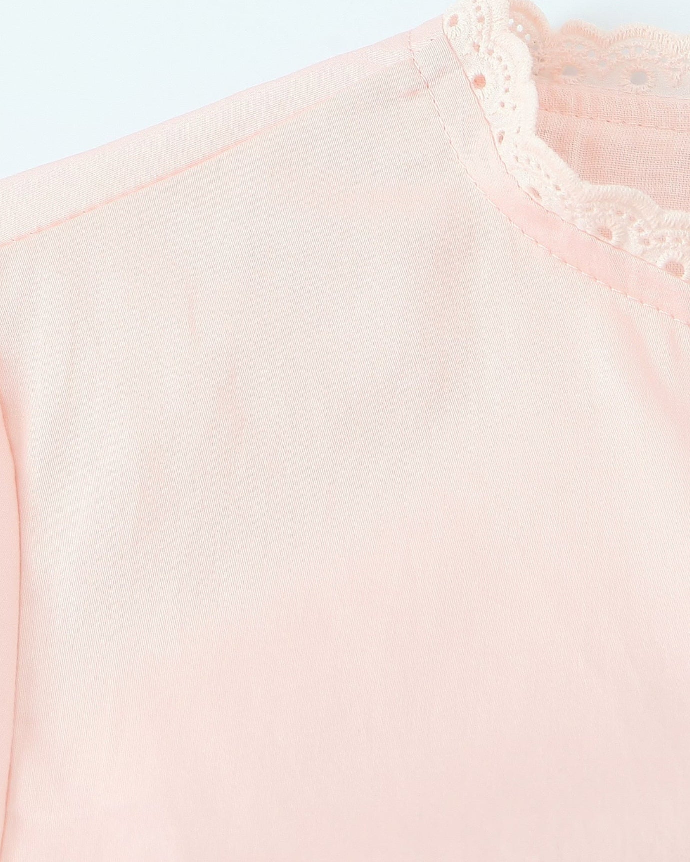 Pink Round-Neck Lace Shirt