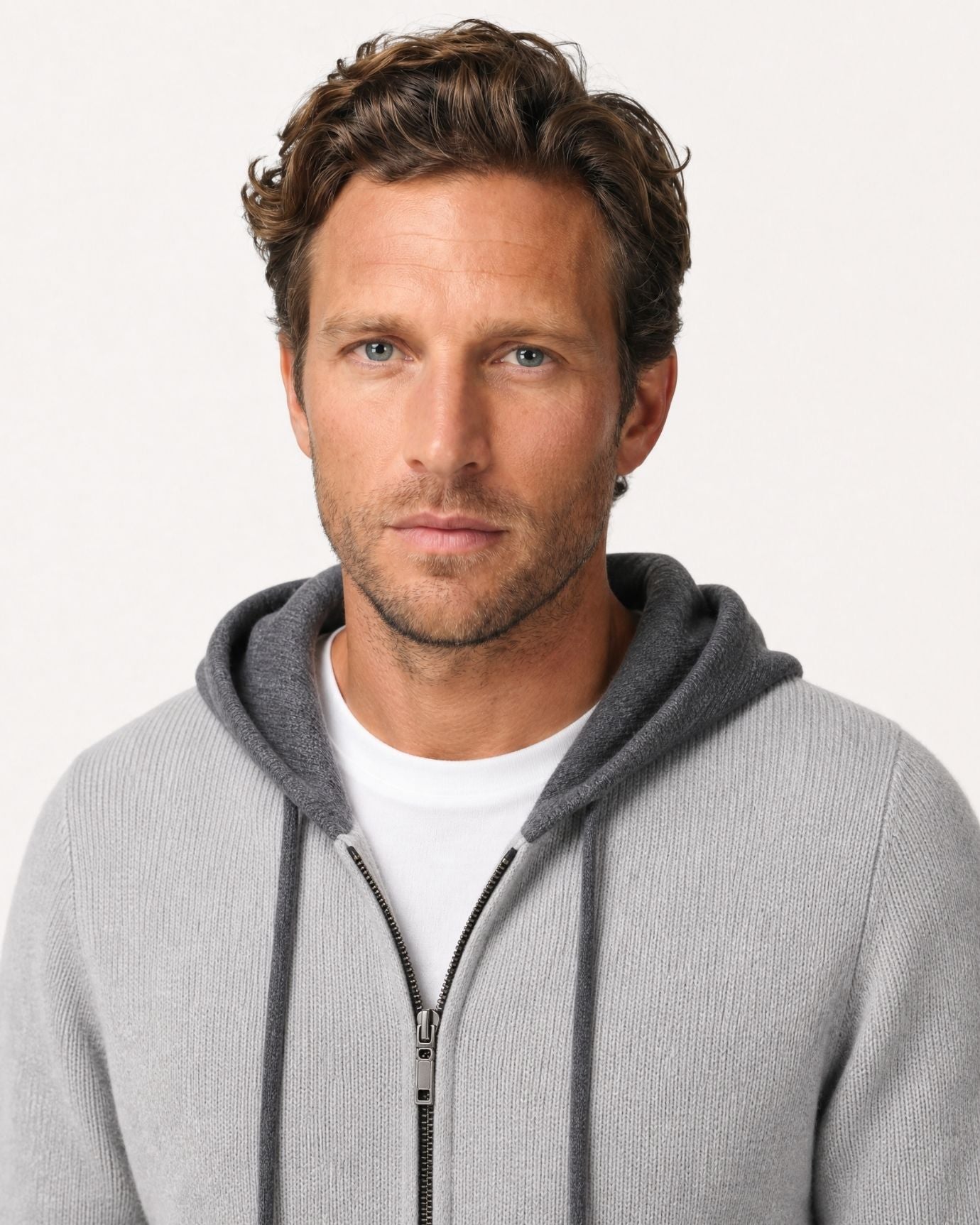 Paris Cashmere Wool Blend Hooded Cardigan