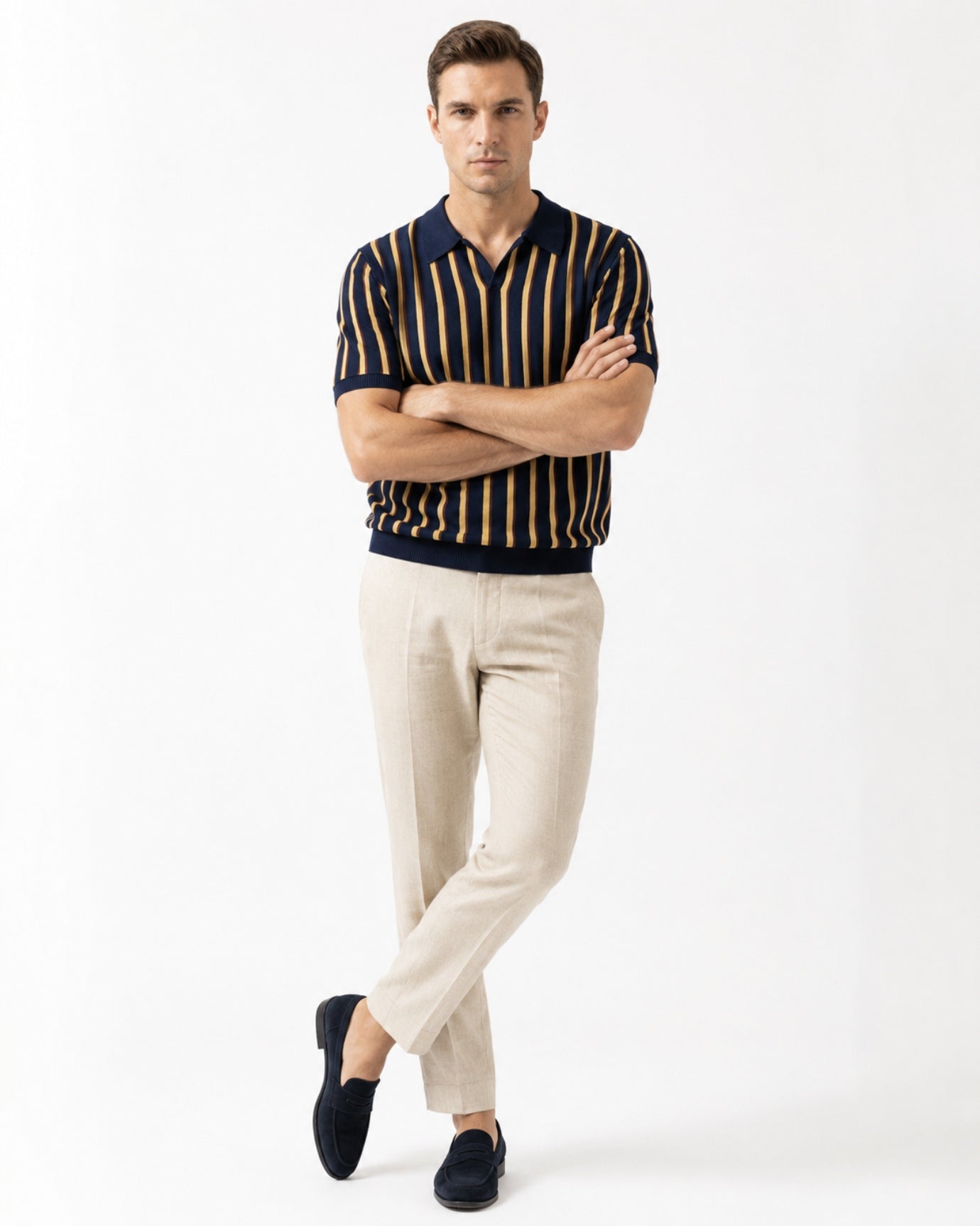 Mykonos Striped Knitted Polo