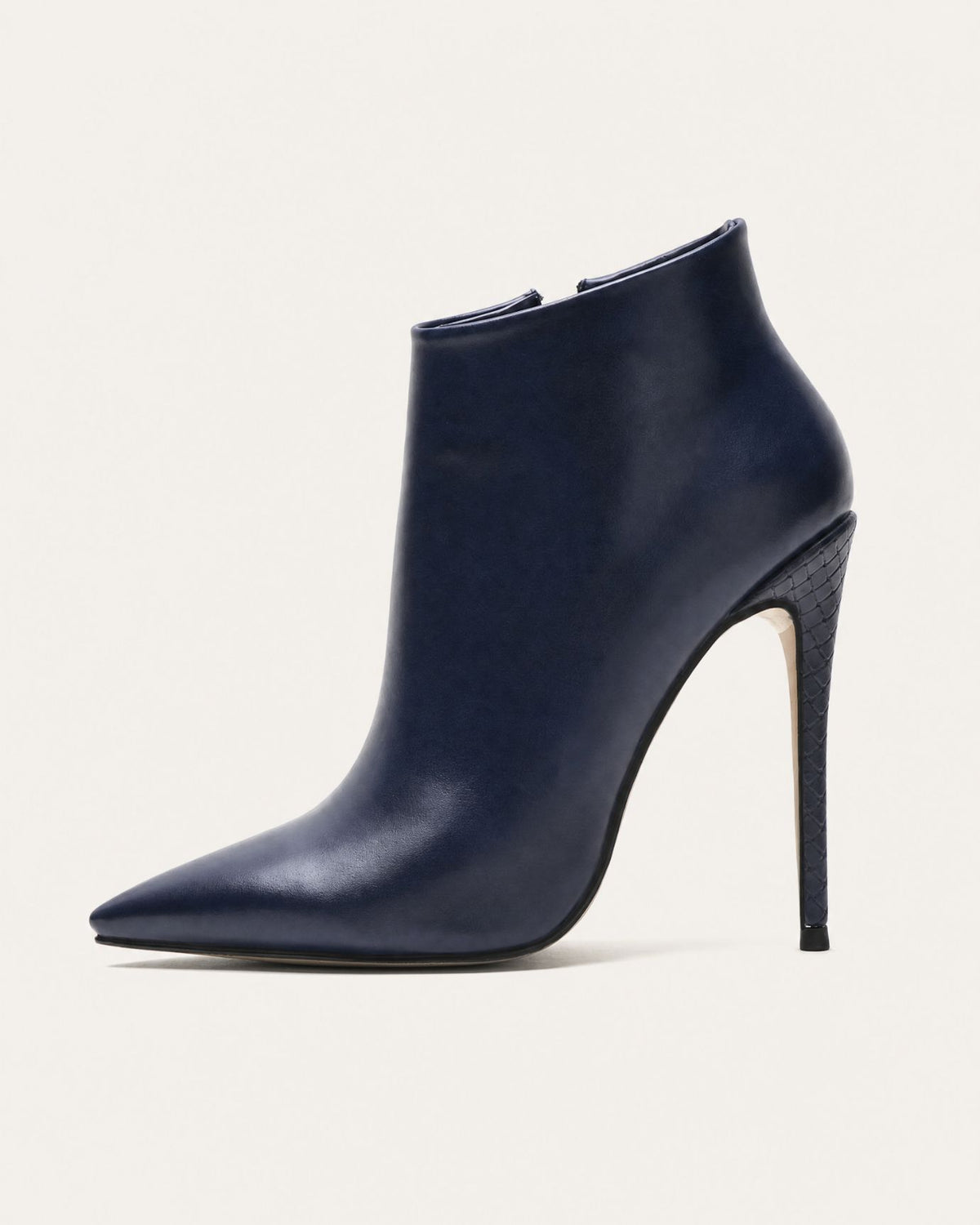 Pointed-Toe Stiletto Booties with Side Zip
