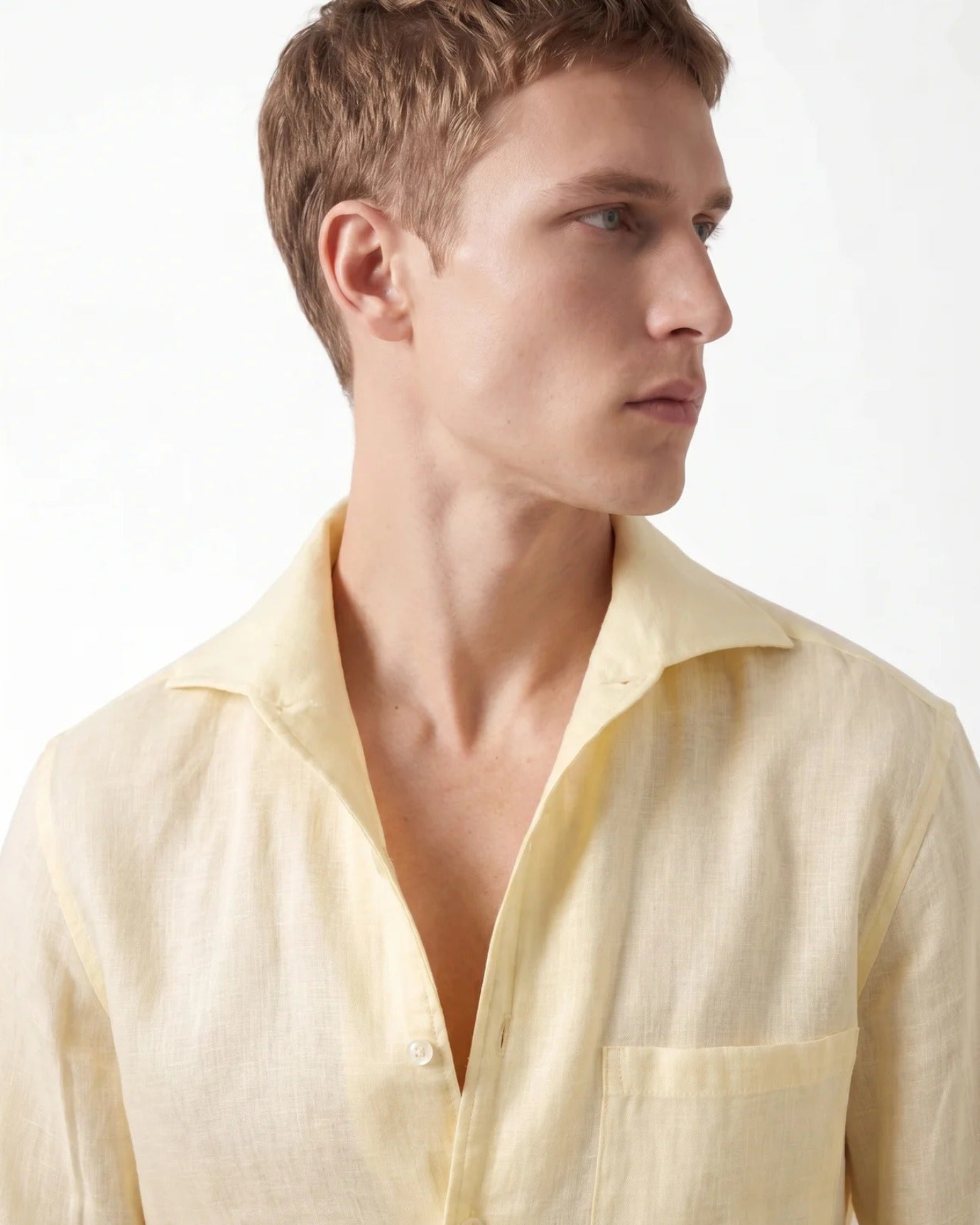 Contemporary Yellow Linen Shirt