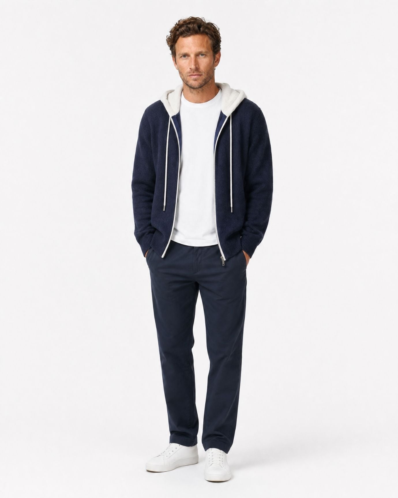 Paris Cashmere Wool Blend Hooded Cardigan