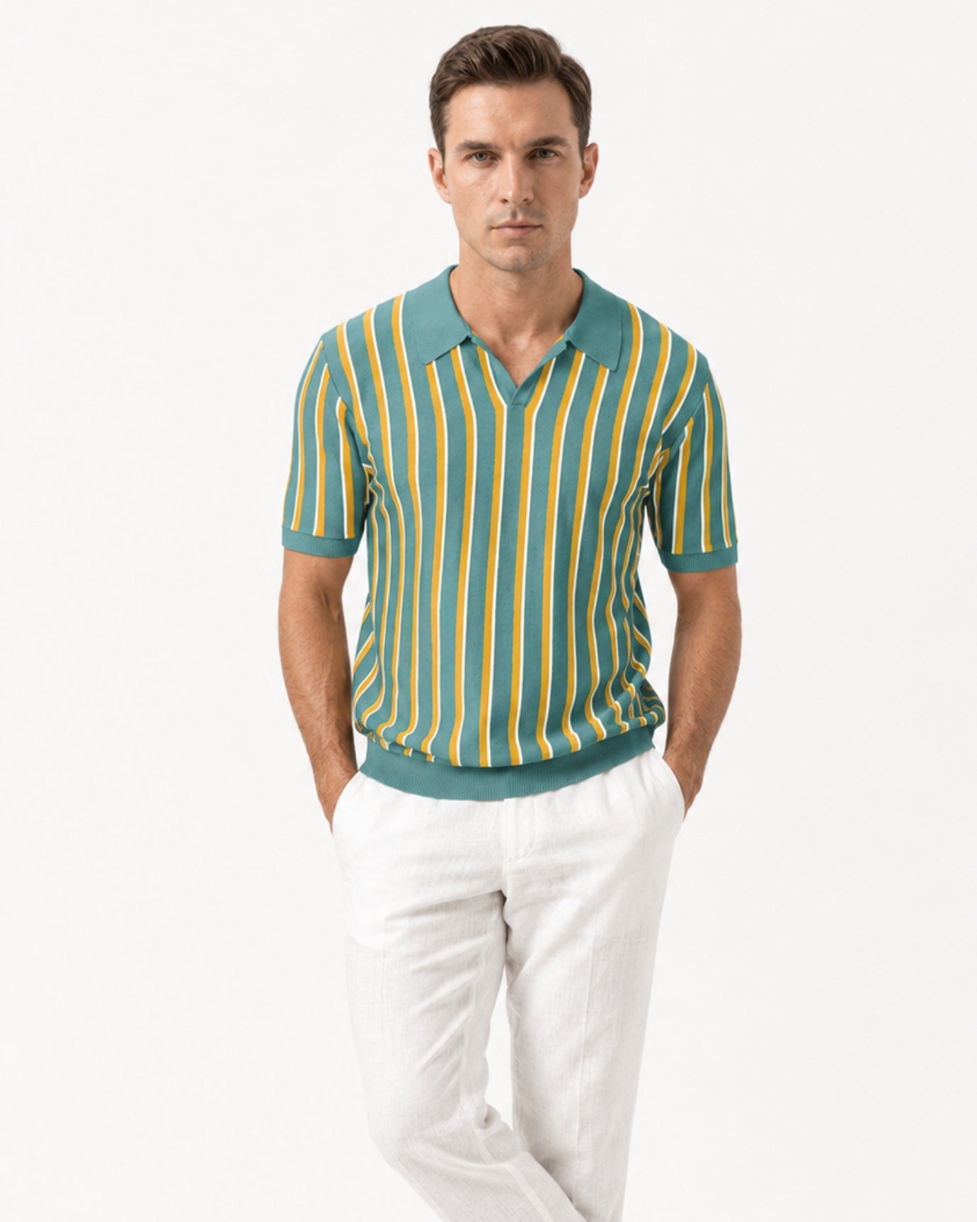 Mykonos Striped Knitted Polo