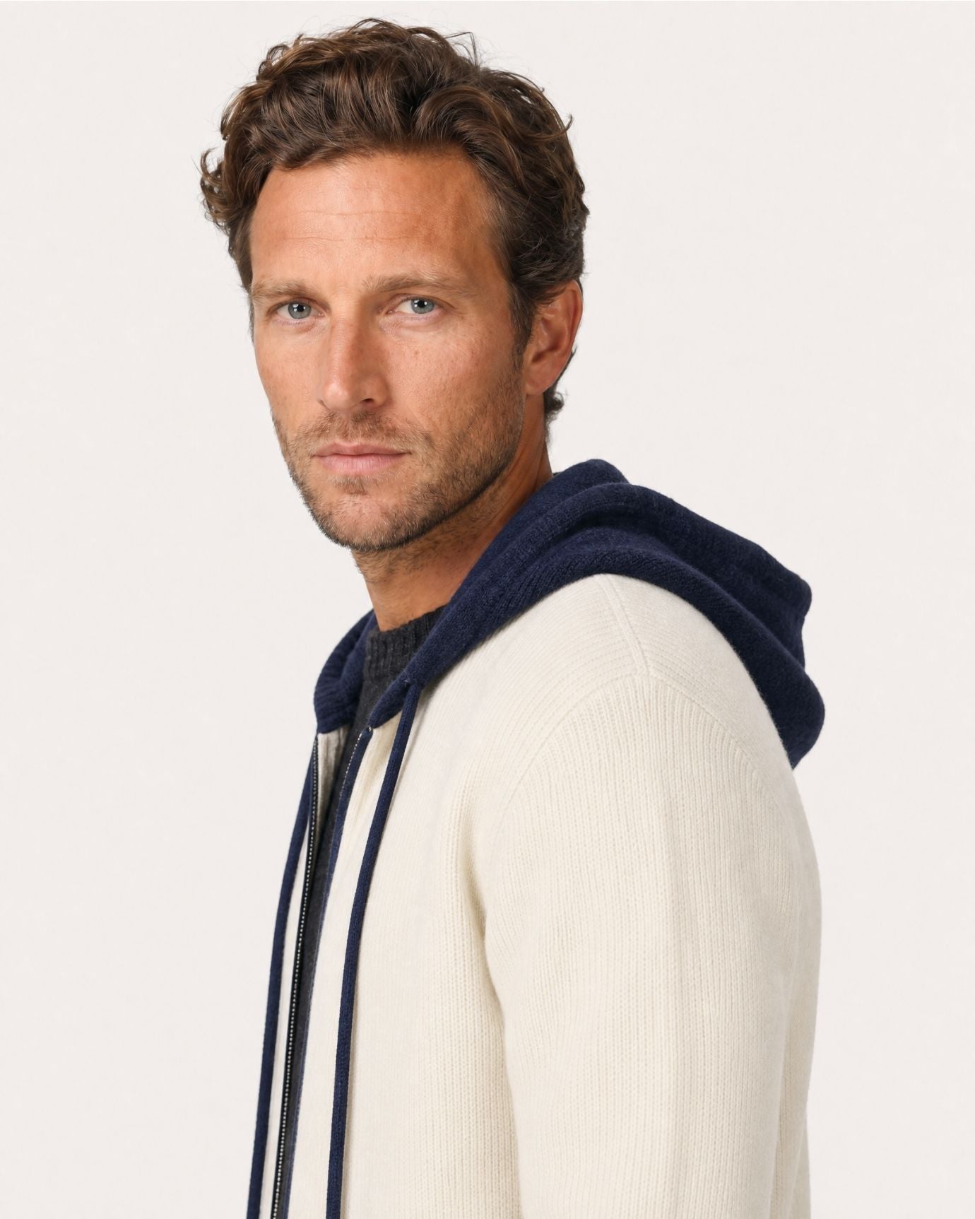 Paris Cashmere Wool Blend Hooded Cardigan