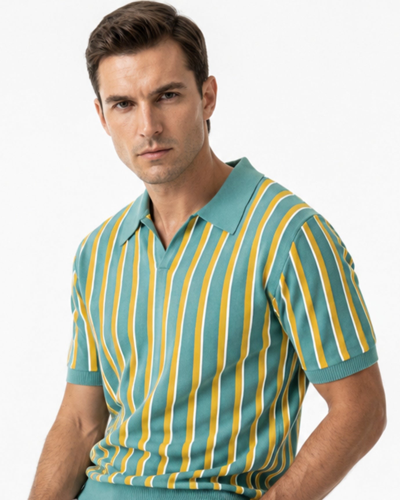 Mykonos Striped Knitted Polo
