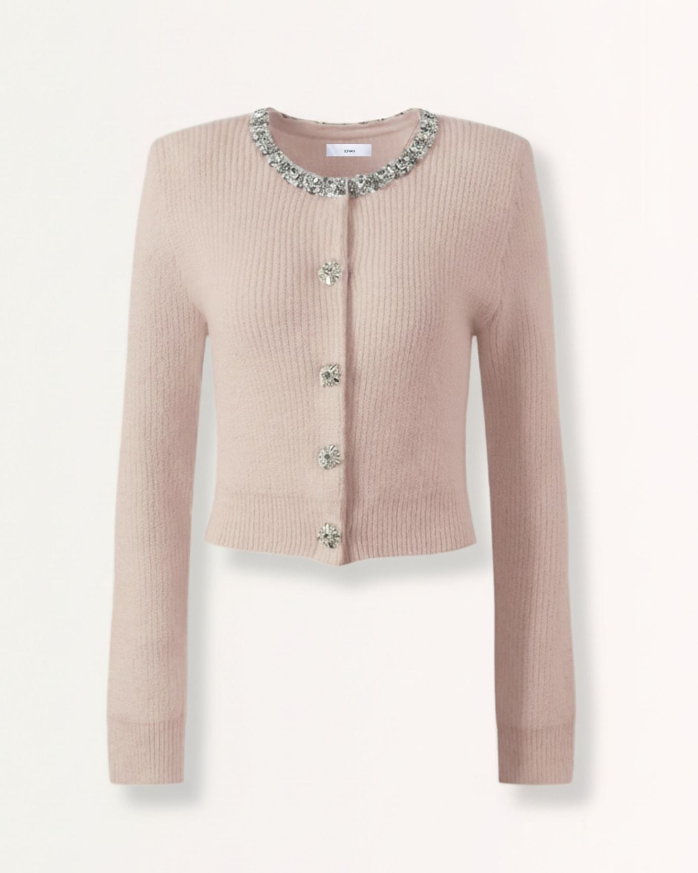 Lira round neck sweater handmade rhinestone