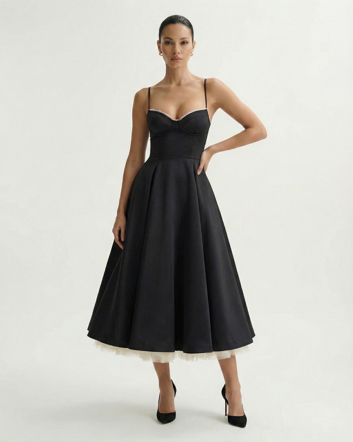 Giulia Midi Black Dress