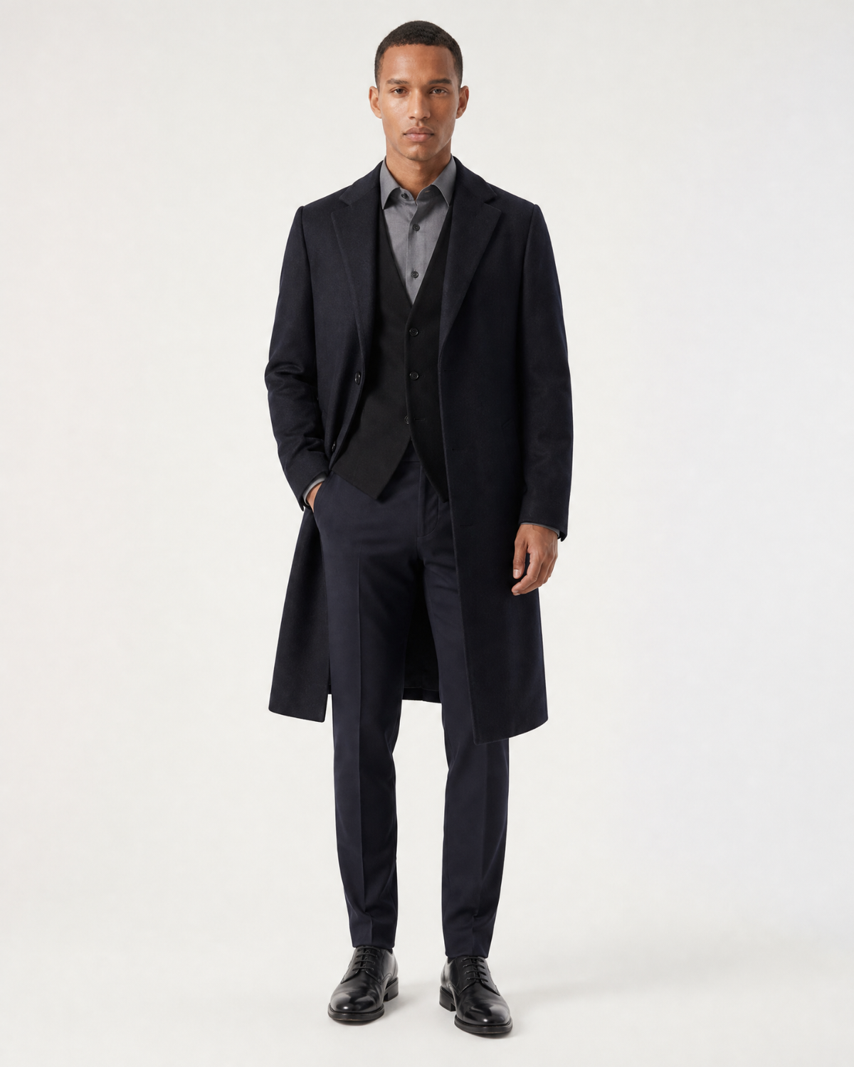 NY Double-Faced Silk and Cashmere Wool Topcoat