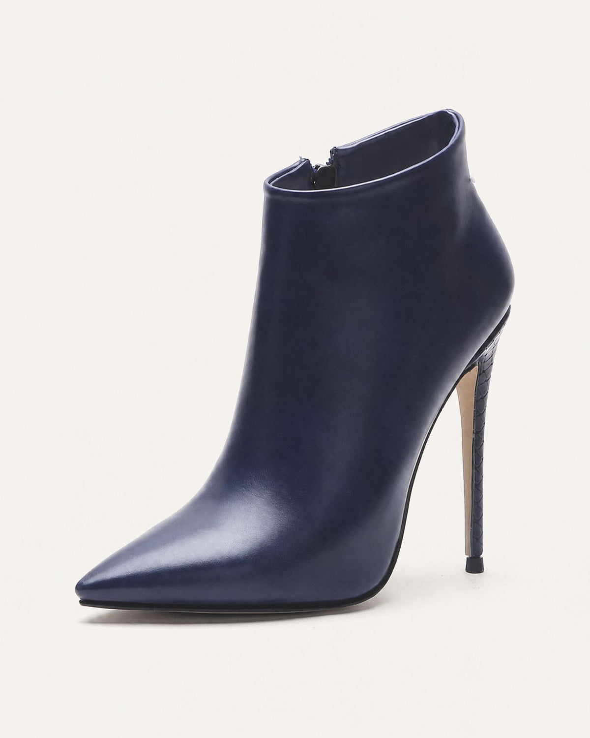 Pointed-Toe Stiletto Booties with Side Zip
