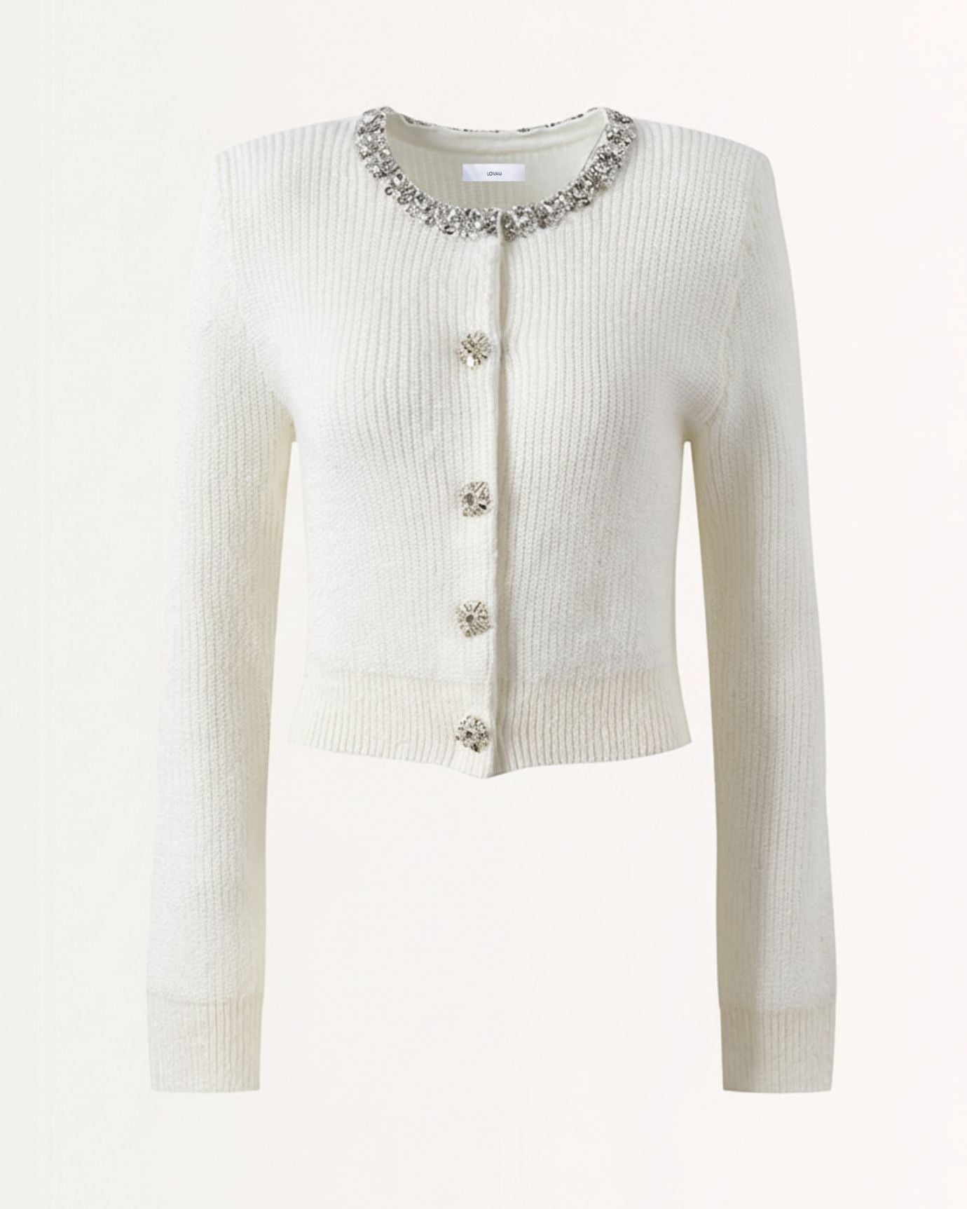 Lira round neck sweater handmade rhinestone