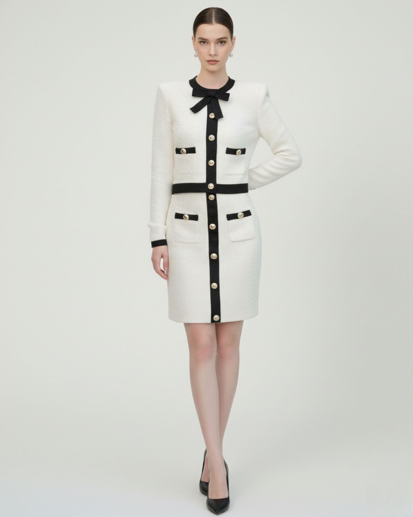 Kris Elegant Knit Cardigan Jacket + Skirt Set