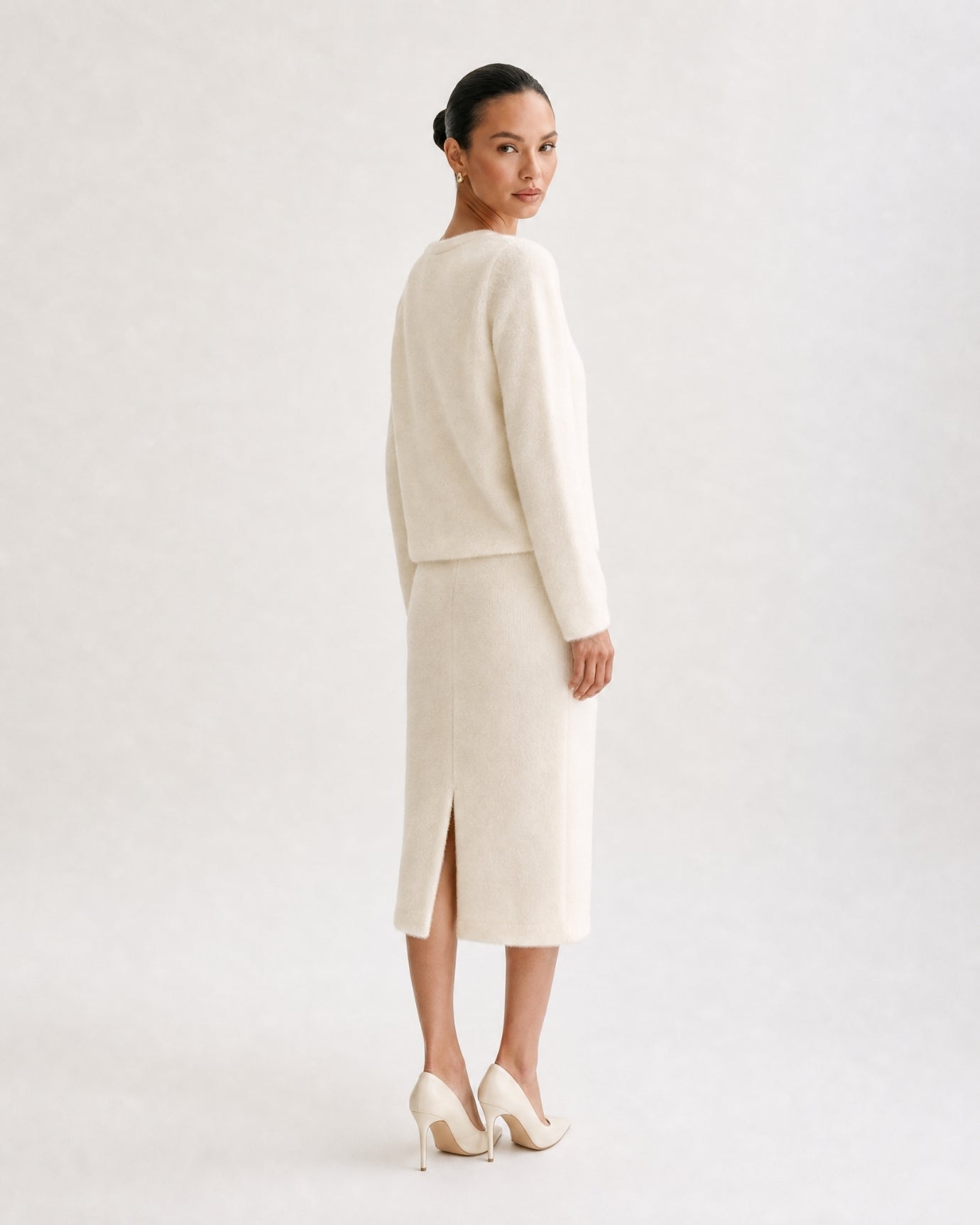Elegant Knit Skirt Set Parisian Style