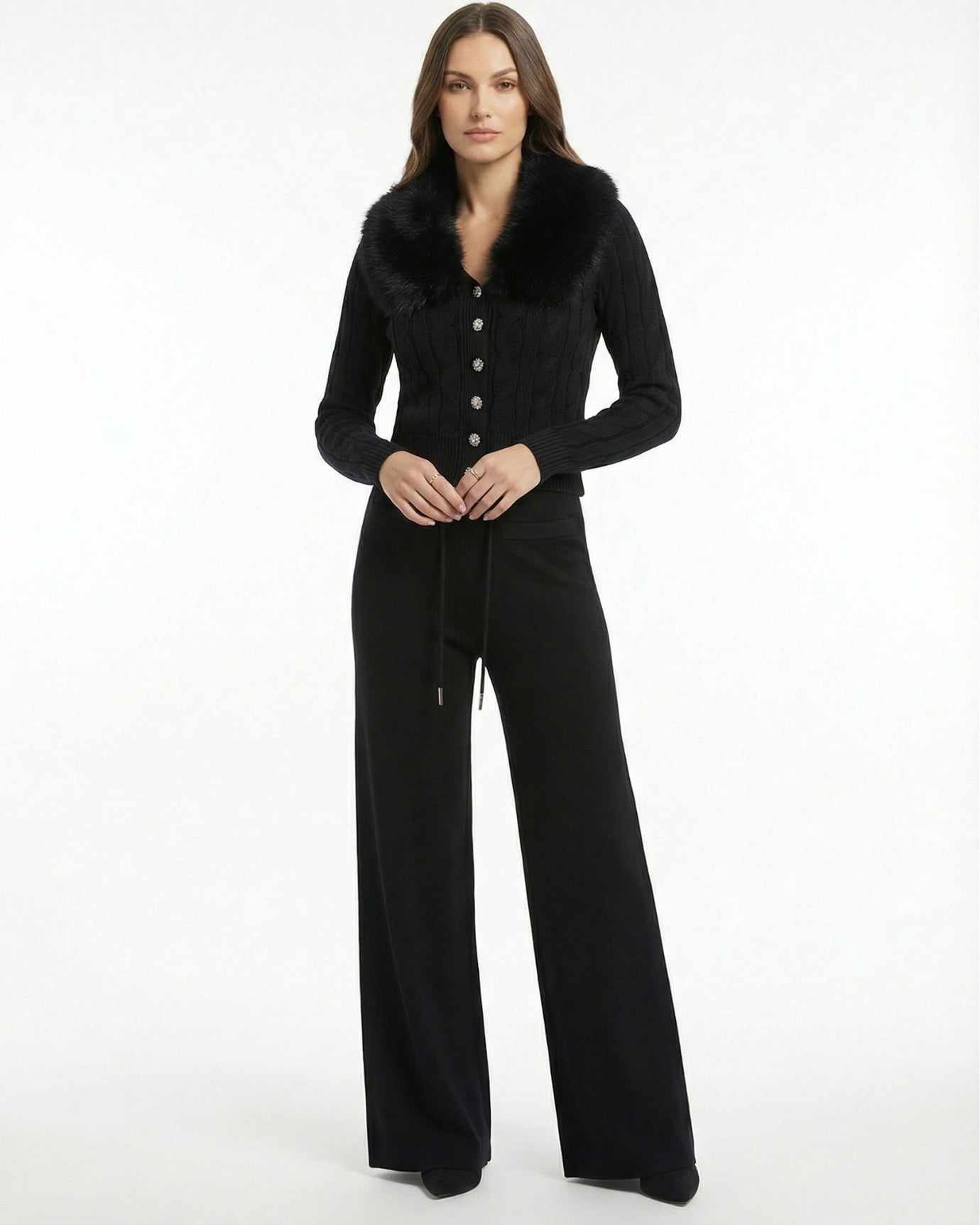 Lera Set Cardigan Fur & Pants