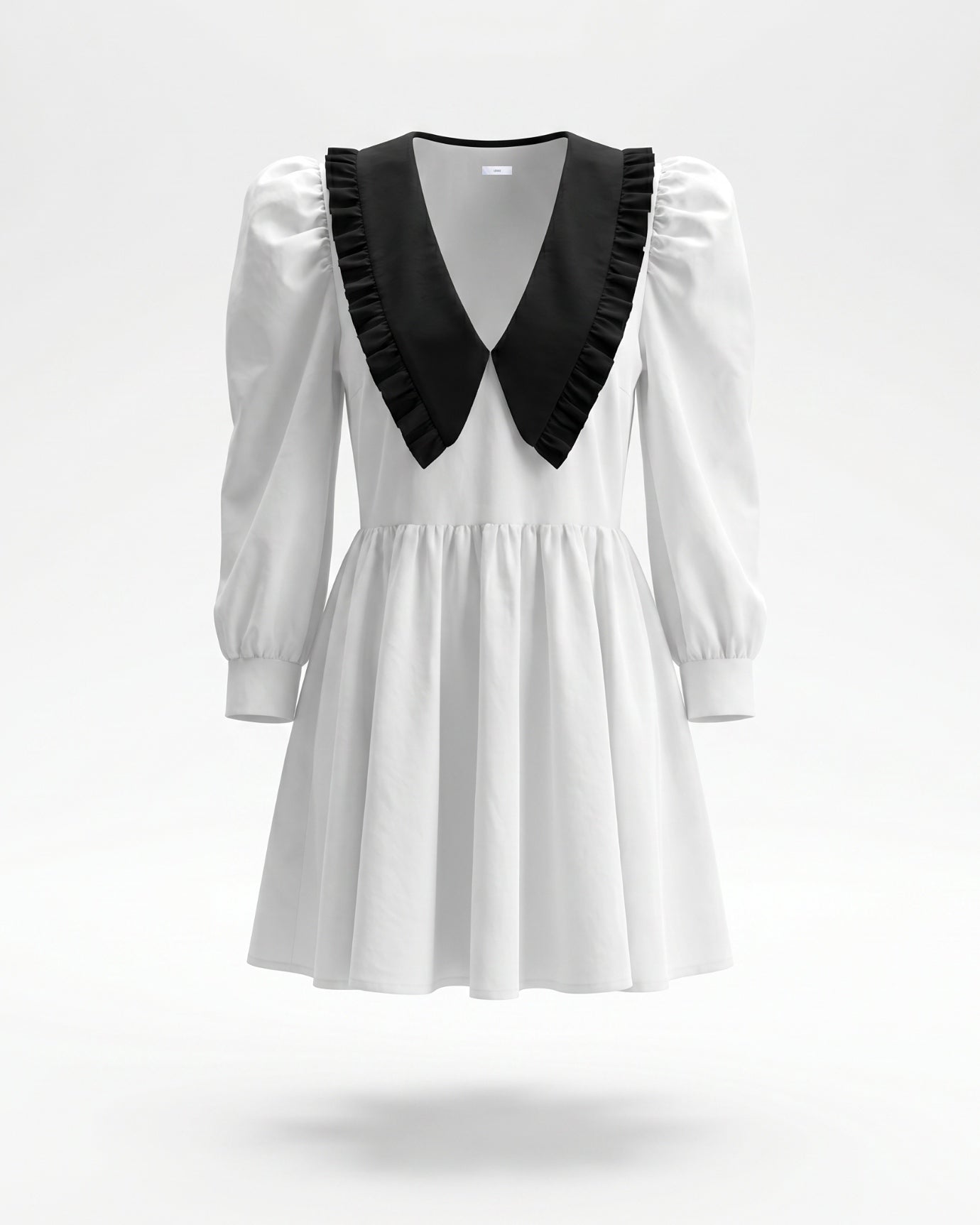 Contrast Collar Mini Pleated dress
