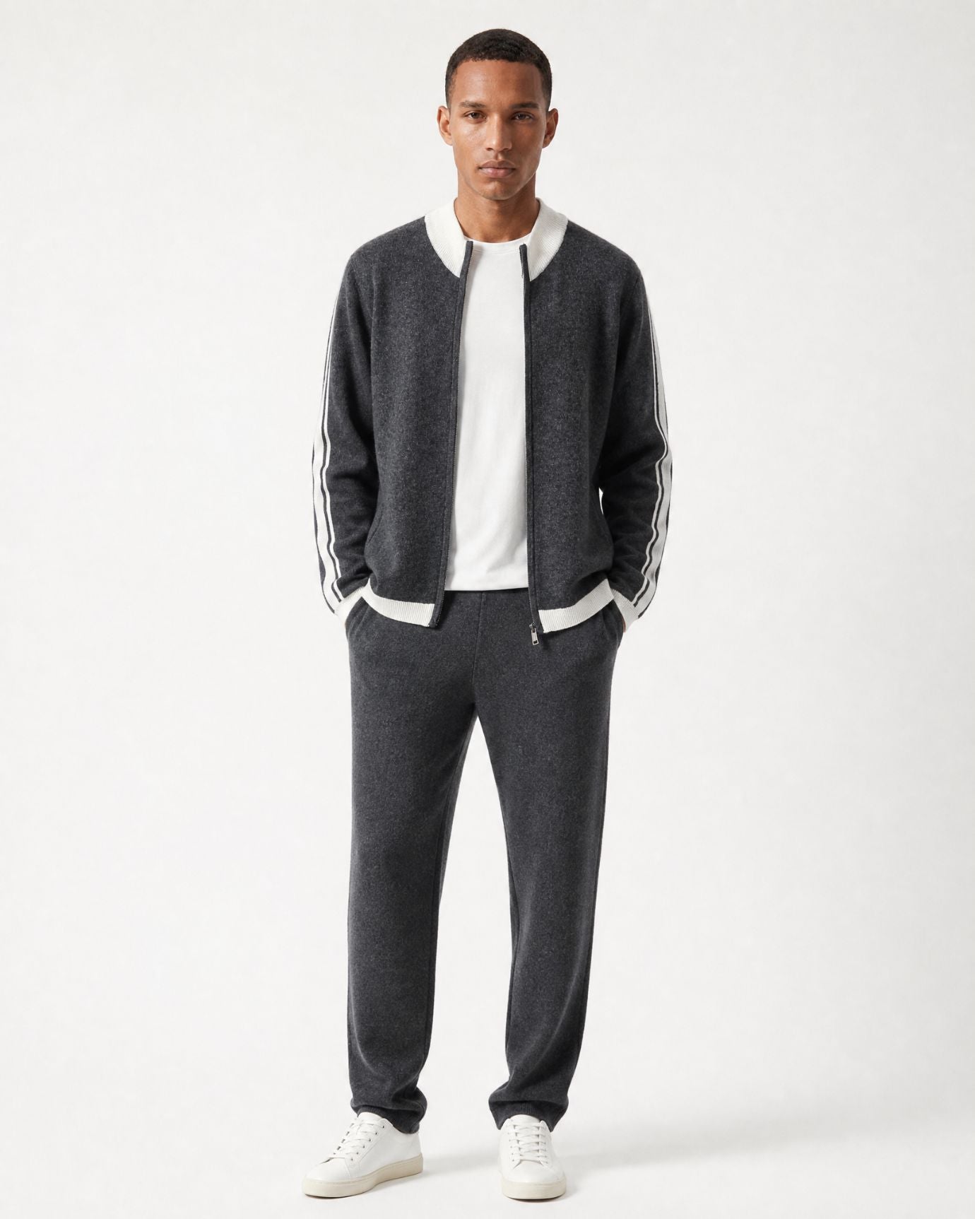 High-End Thick Cashmere Zip Cardigan Jacket Limited Edition