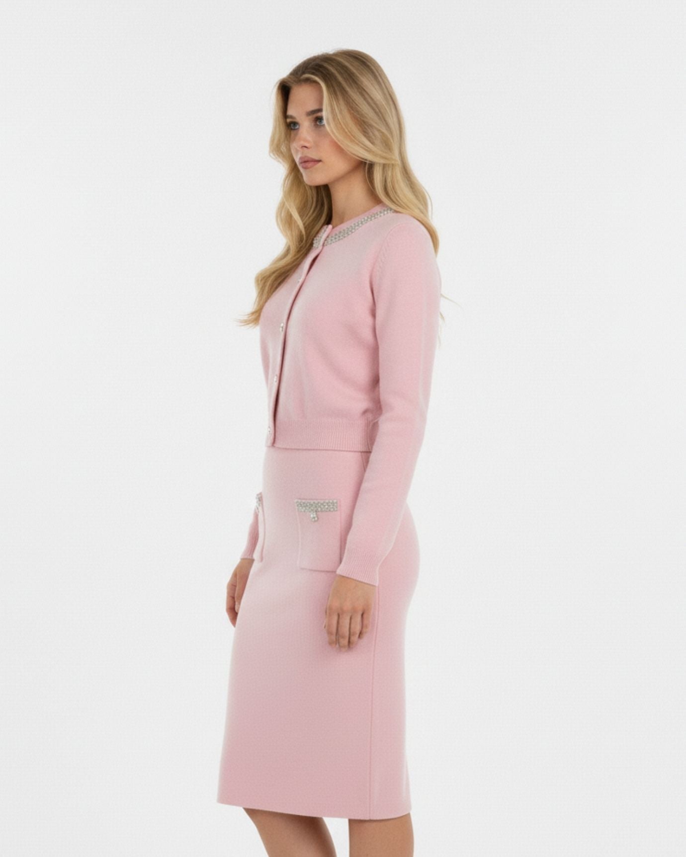 Zira Cardigan & Skirt Wool & Cashmere Knitted Set