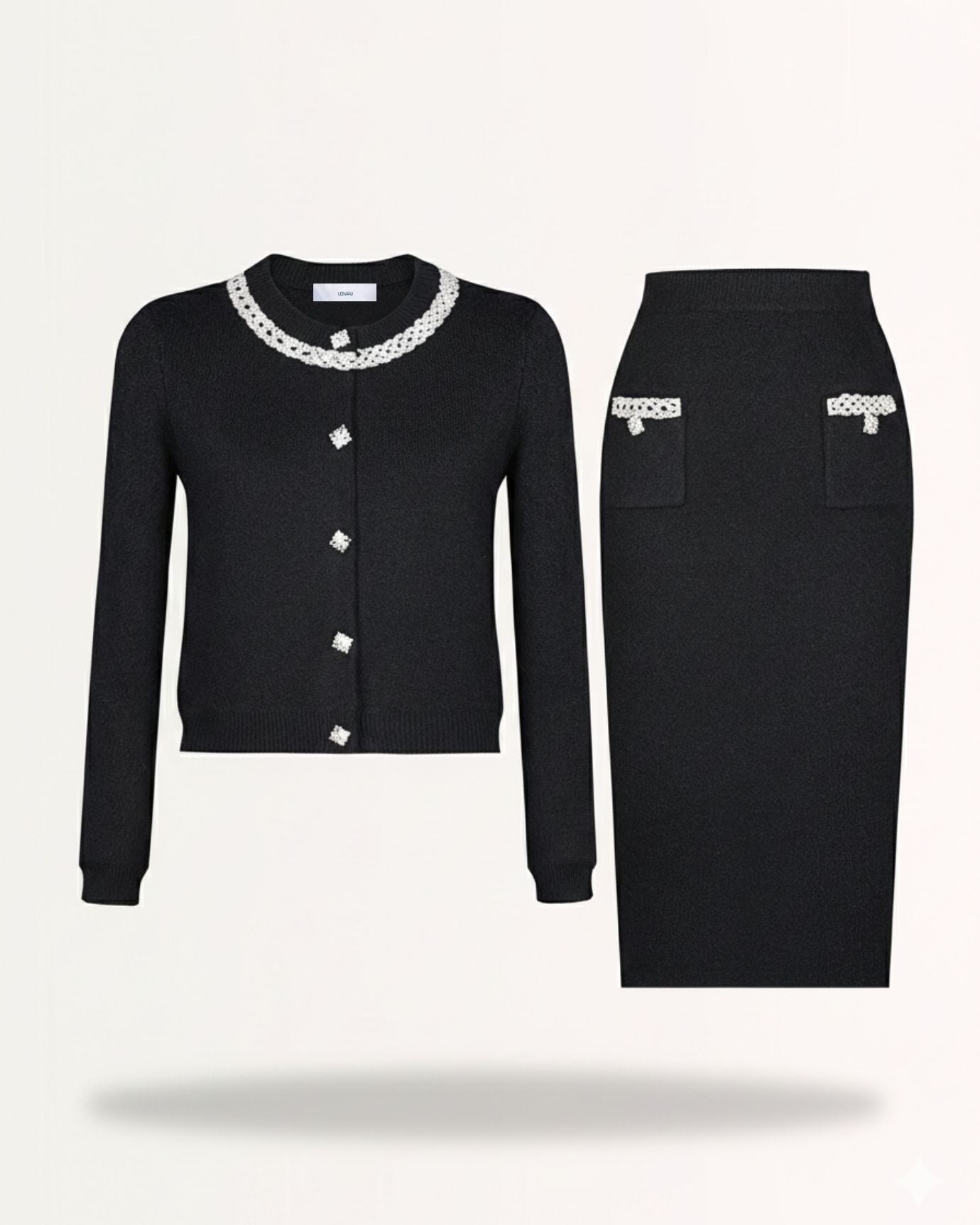 Zira Cardigan & Skirt Wool & Cashmere Knitted Set